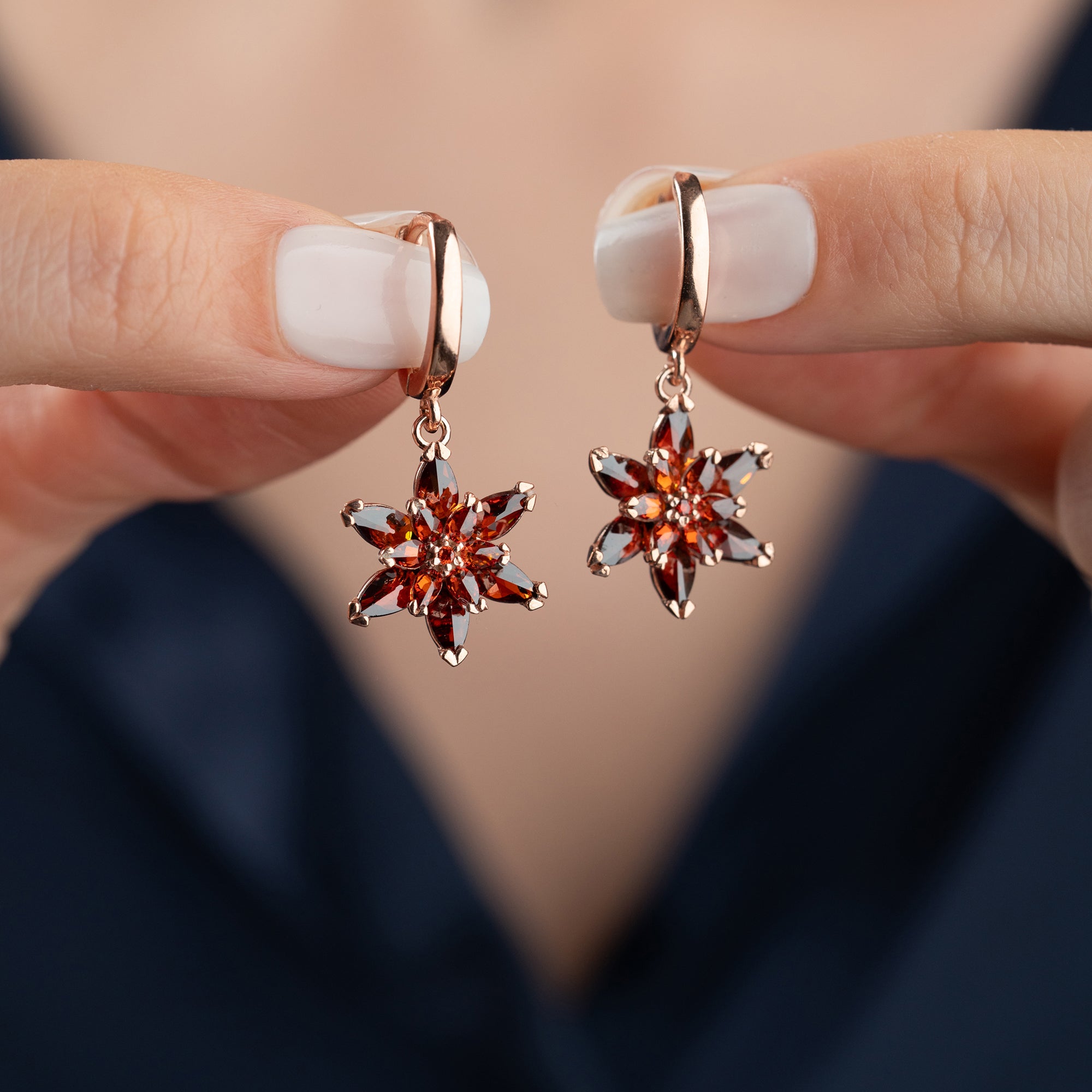 ROTE LOTUS OHRRINGE | 925 SILBER