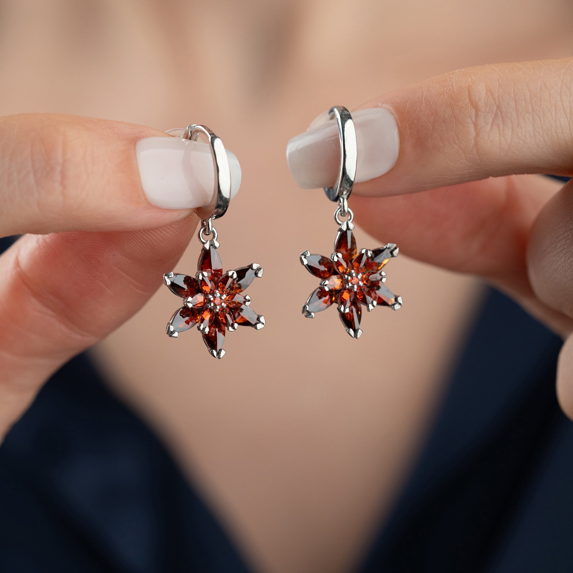 ROTE LOTUS OHRRINGE | 925 SILBER