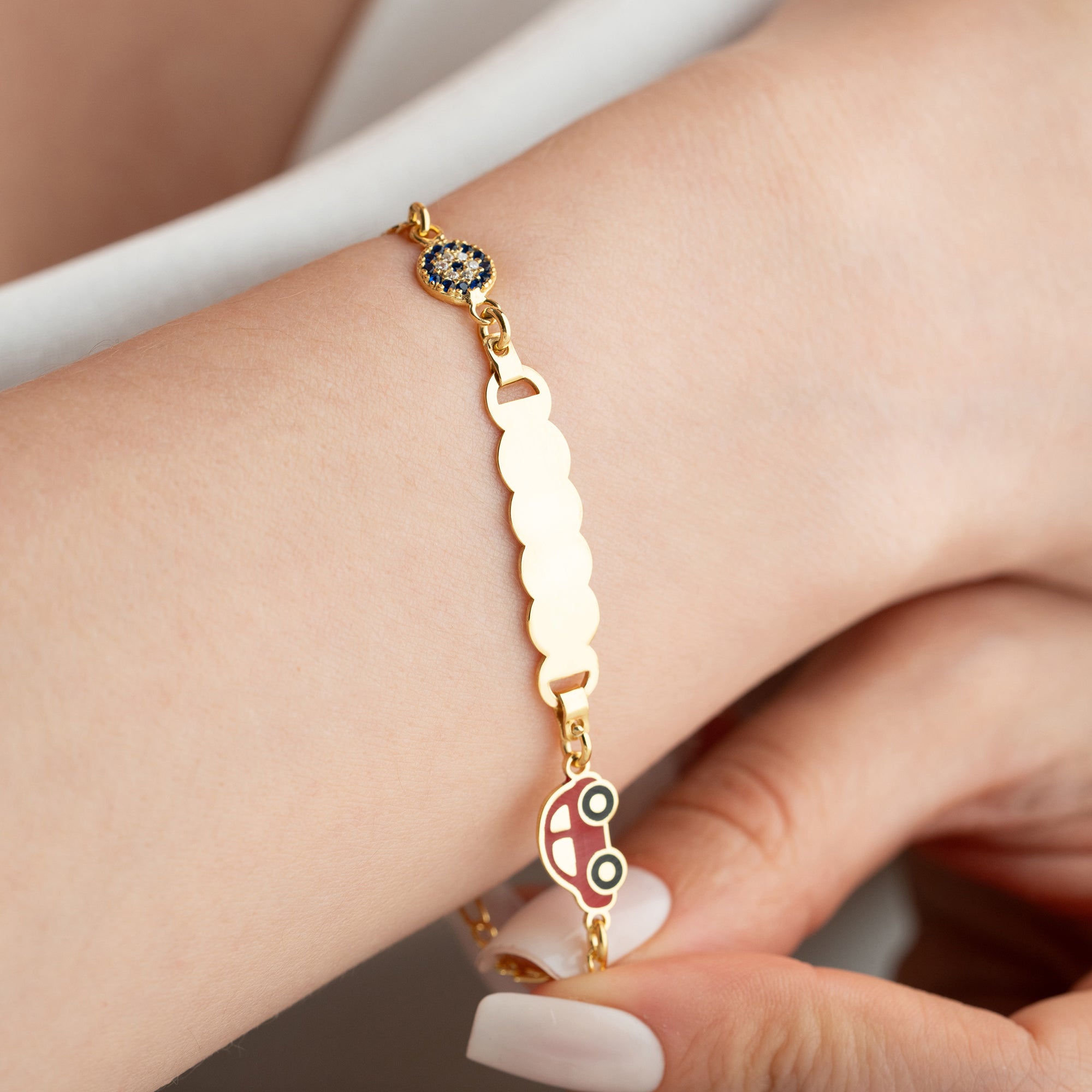 AUTO NAZAR KINDER ARMBAND | 925 SILBER