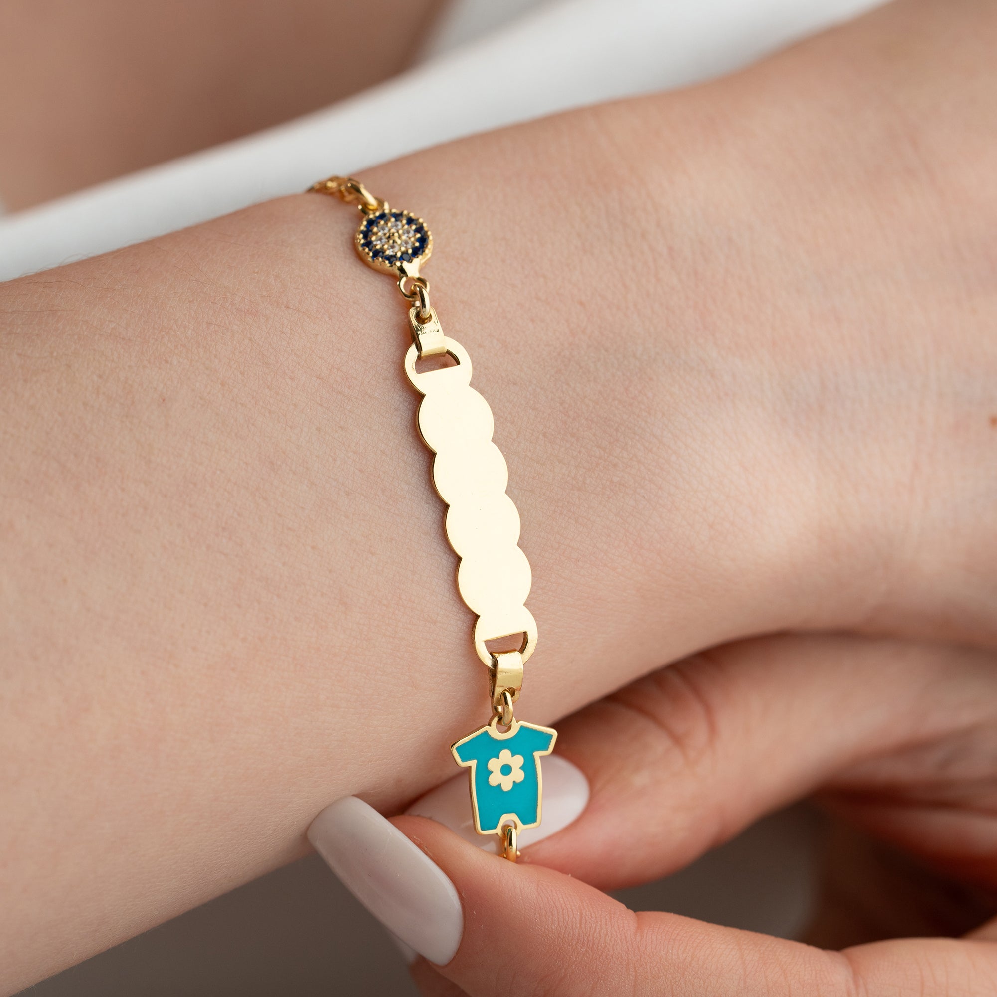 BLAUE TRIKOT KINDER ARMBAND | 925 SILBER