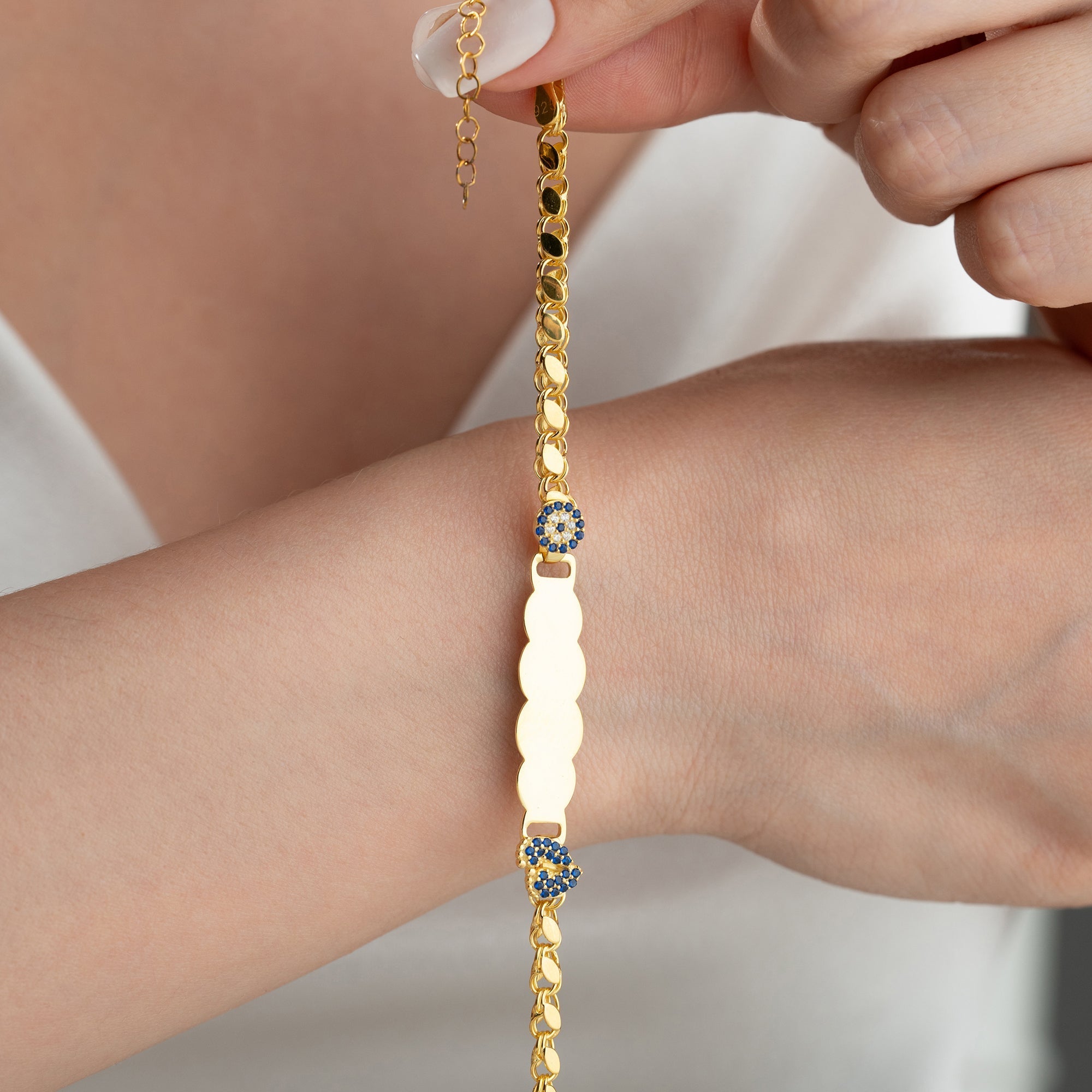 GERSTEN BABYFUSS NAZAR KINDER ARMBAND | 925 SILBER