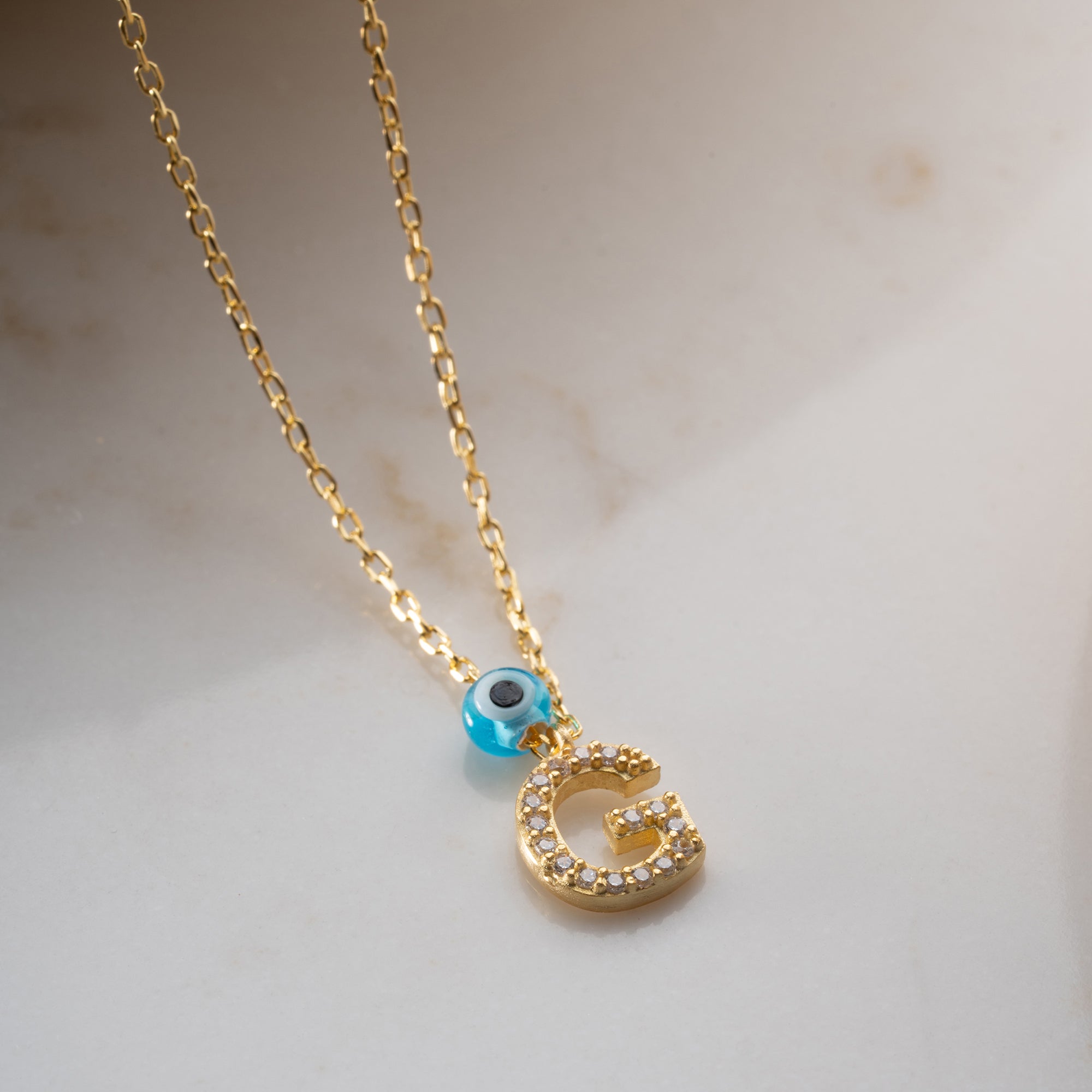 BUCHSTABENKETTE MIT NAZAR | 925 SILBER