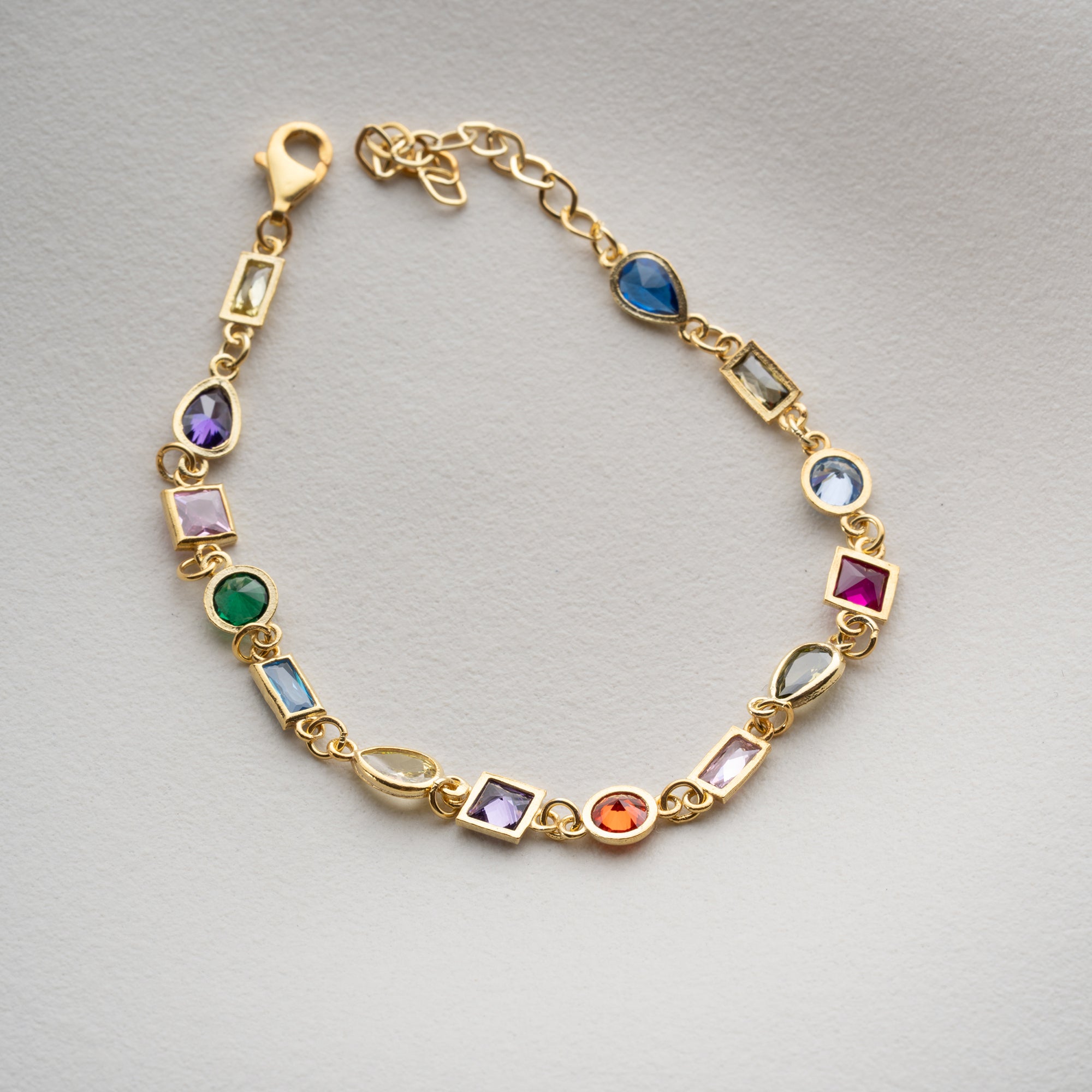 ASYMMETRISCHES FARBIGES ARMBAND | 925 SILBER