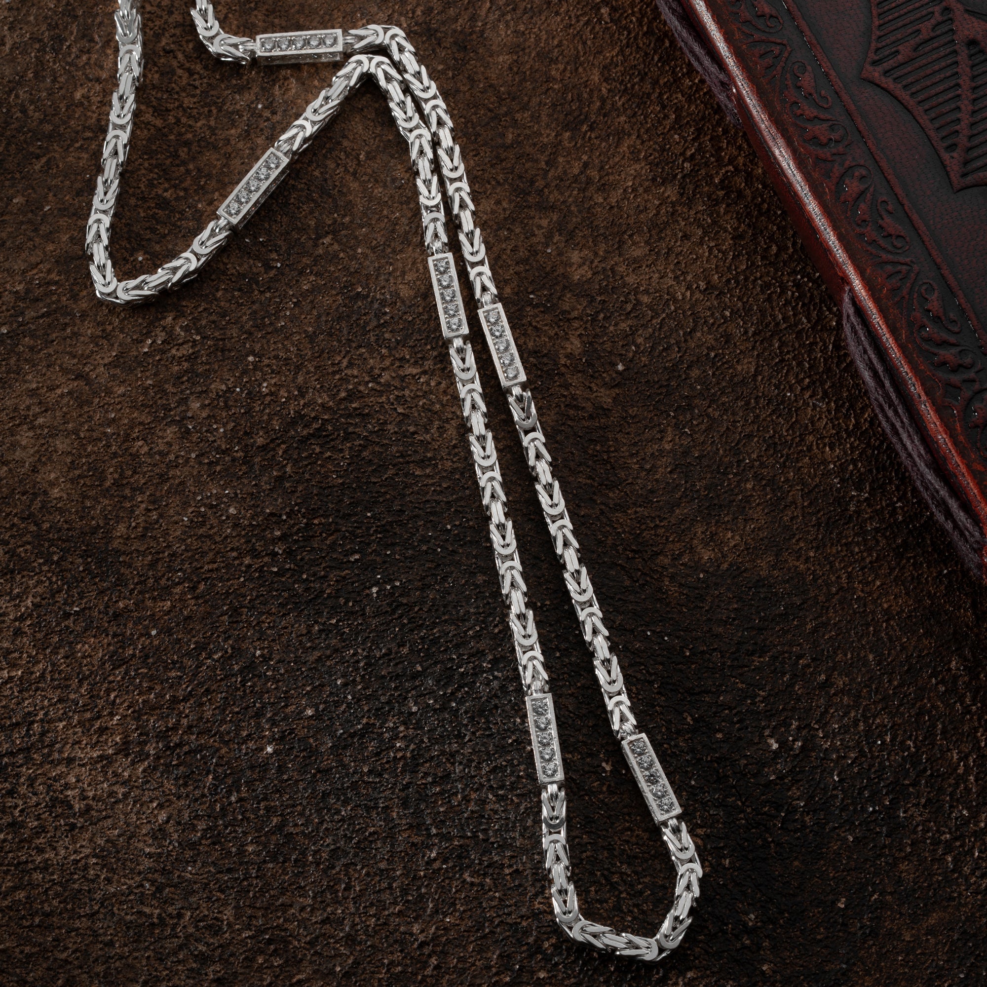 KÖNIGSKETTE MIT STRASSSTEIN | 925 SILBER