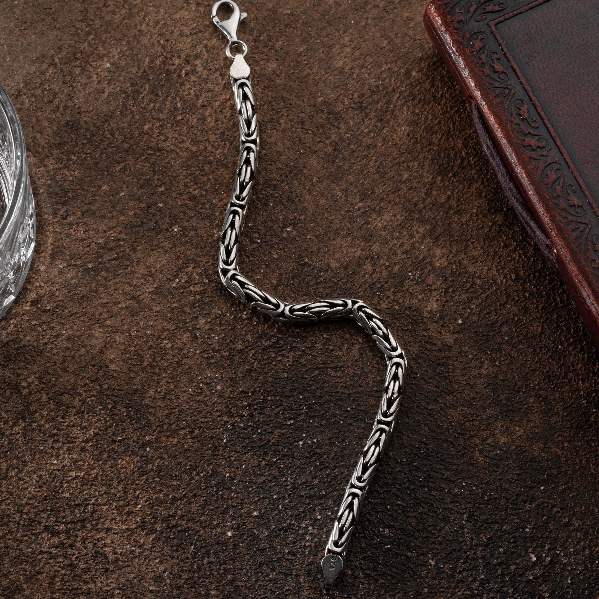 KÖNIGSARMBAND OVAL OXIDIERT 5MM | 925 SILBER.