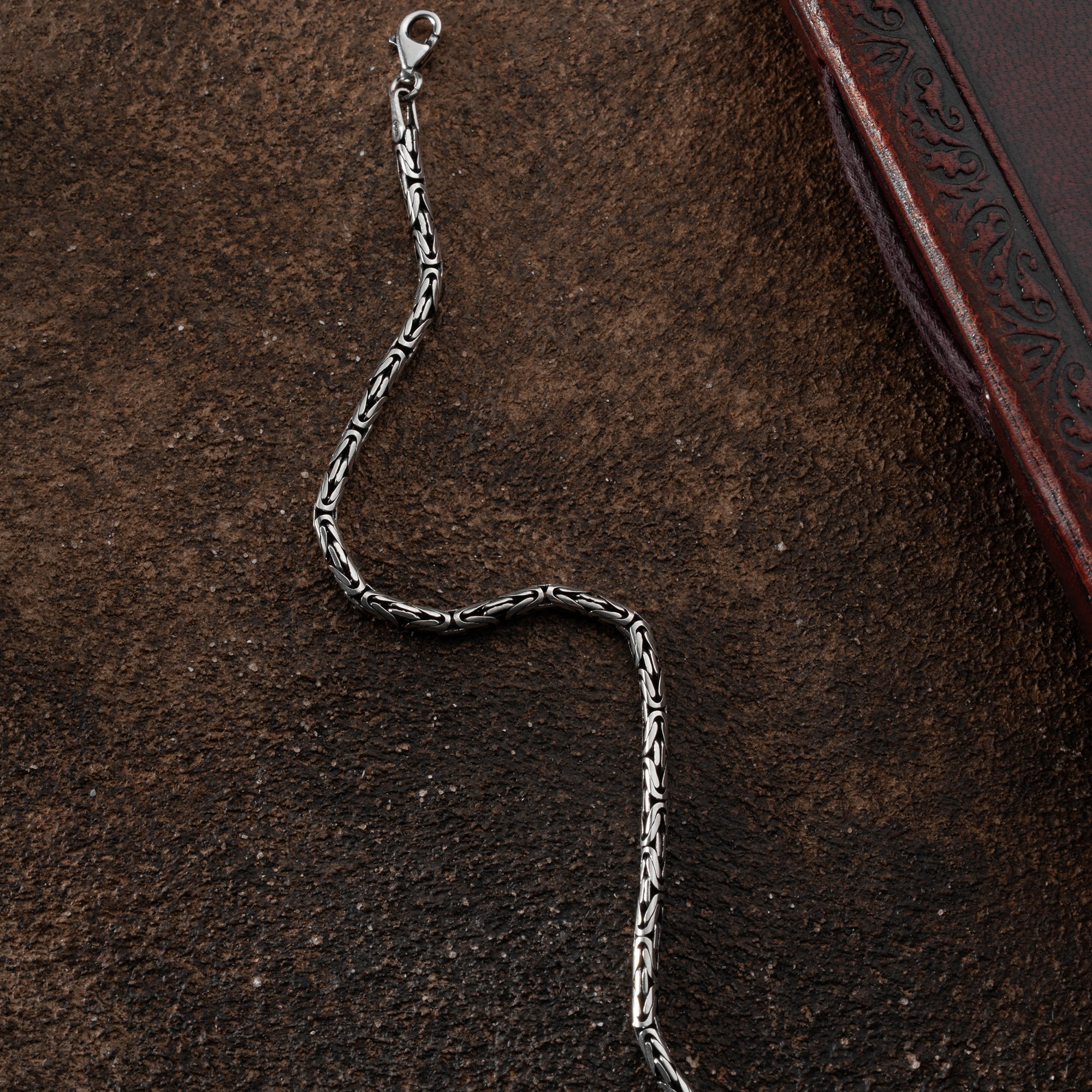 KÖNIGSARMBAND OVAL OXIDIERT 3MM | 925 SILBER