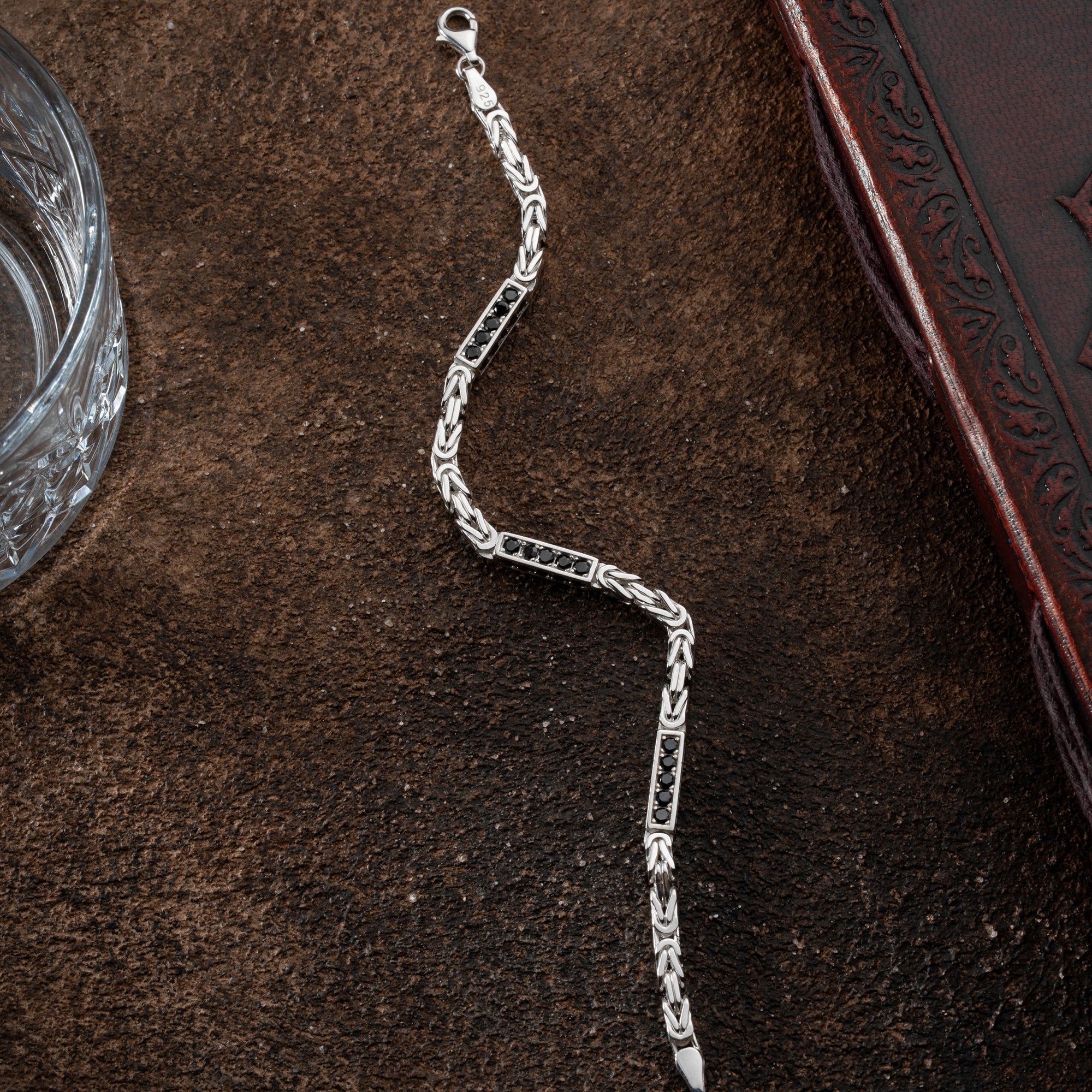 KÖNIGSARMBAND BLACK STRASSSTEIN 5MM | 925 SILBER