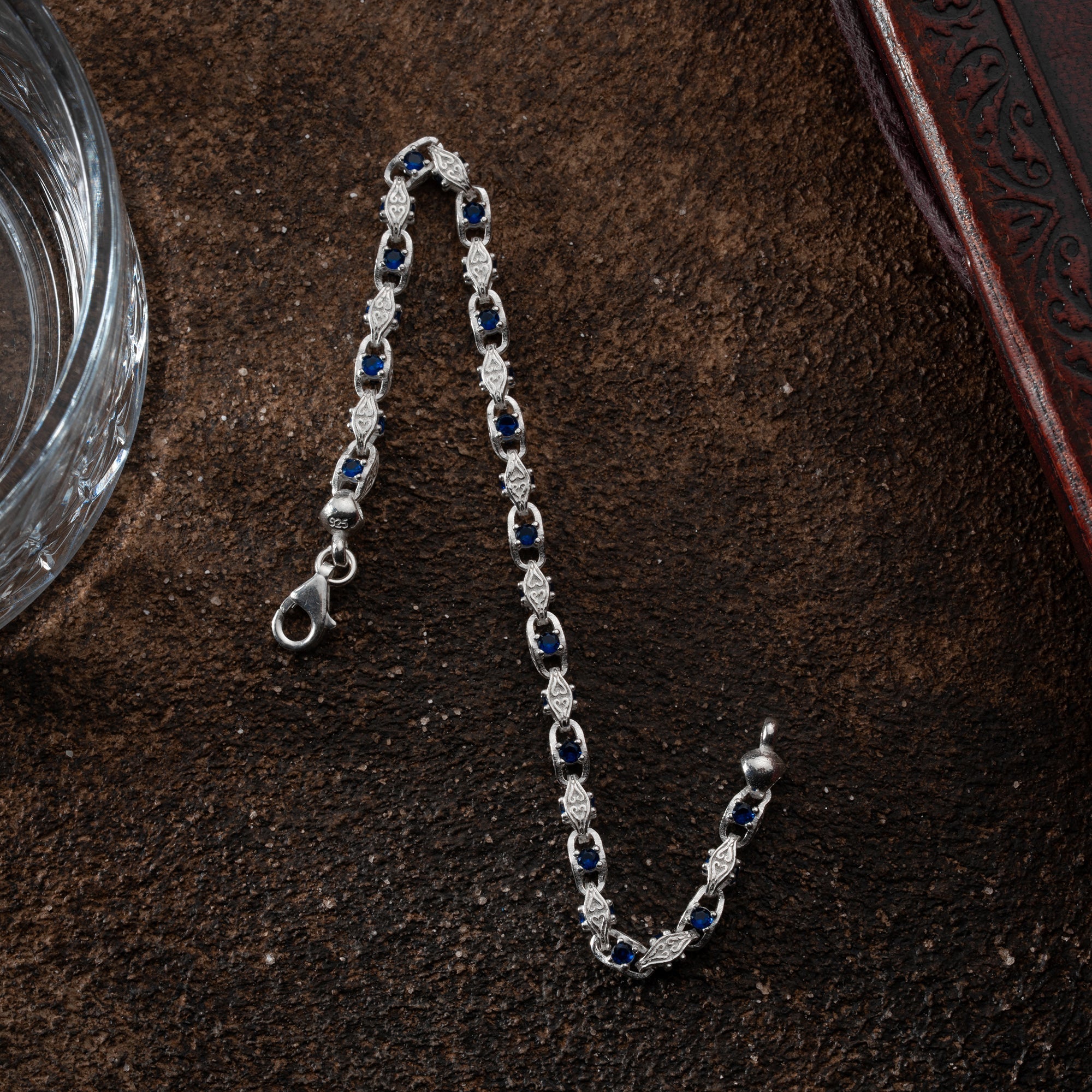 ANKER BLUE DIAMOND ARMBAND 5MM | 925 SILBER.