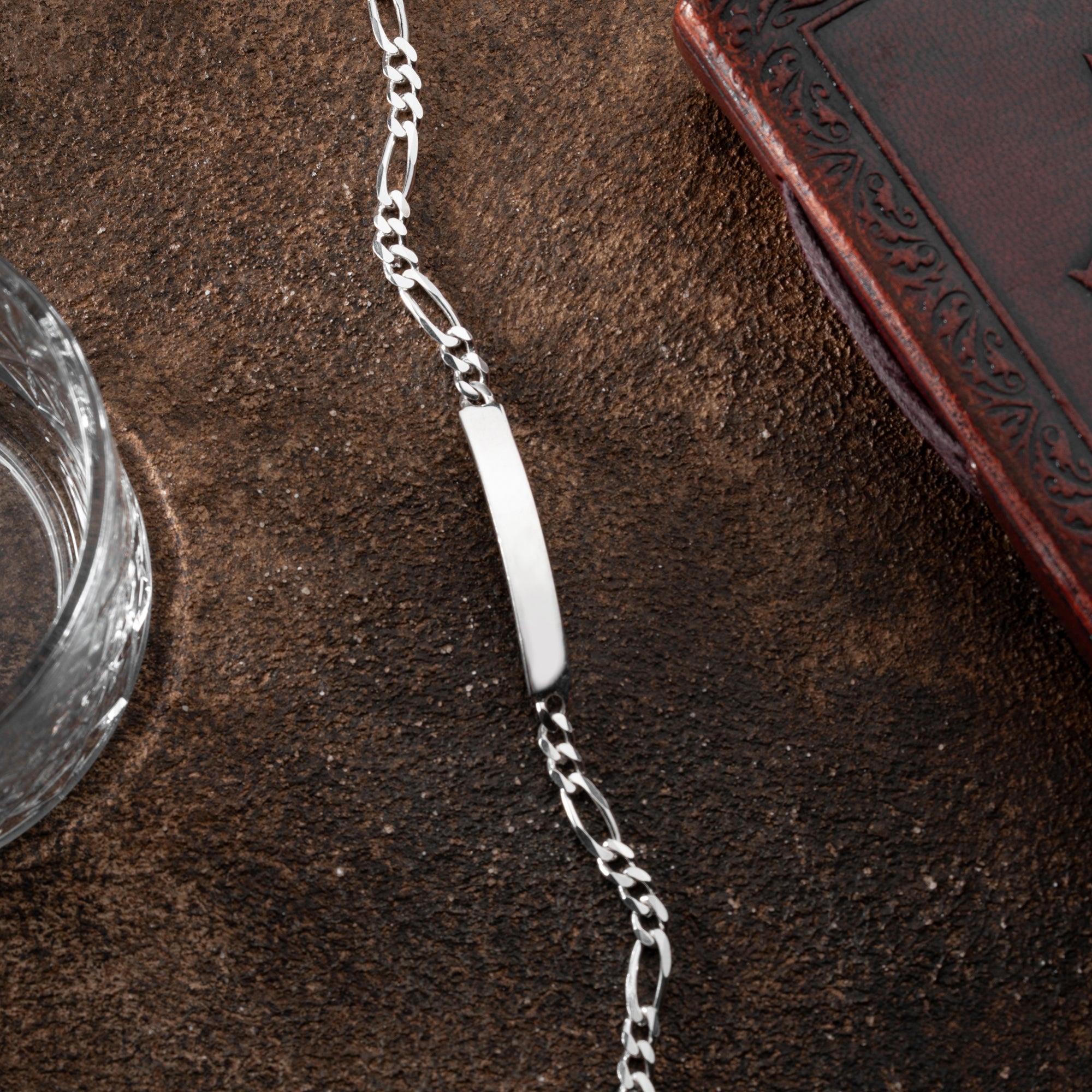 BIG FIGARO ARMBAND MIT GRAVUR | 925 SILBER