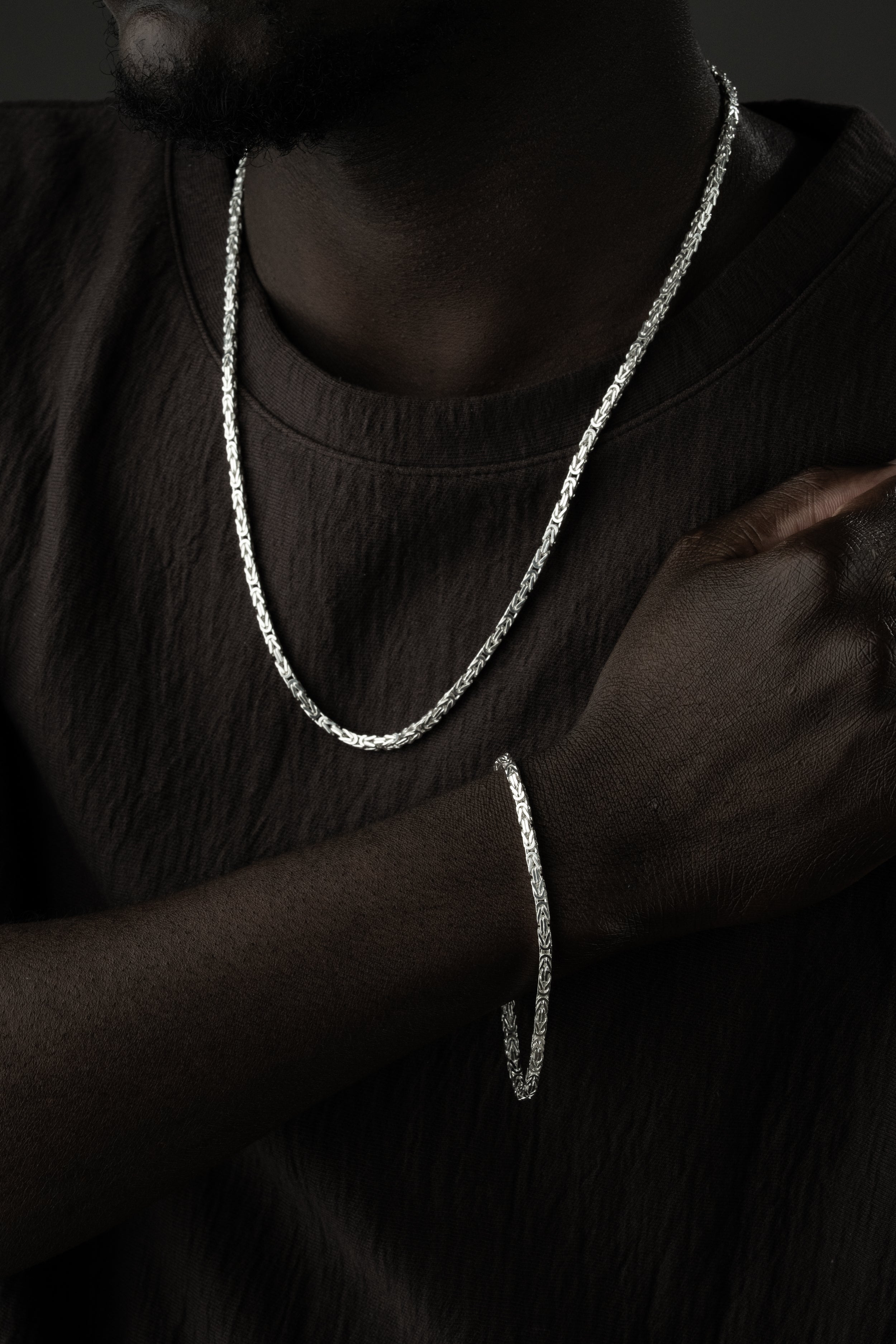 KÖNIGSKETTE 4 MM GLANZ SET | 925 SILBER