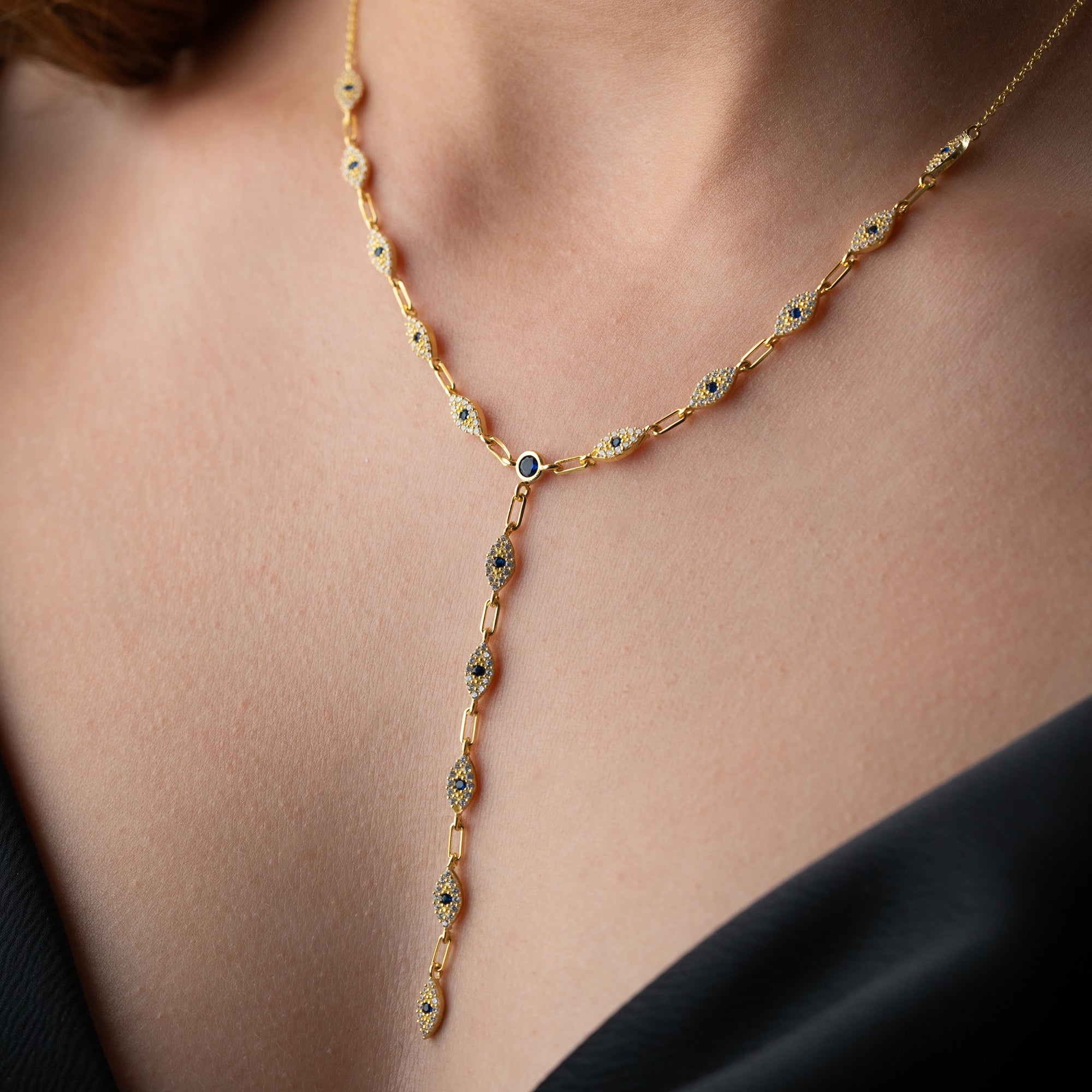 MINI BLUE EYE Y KETTE | 925 SILBER