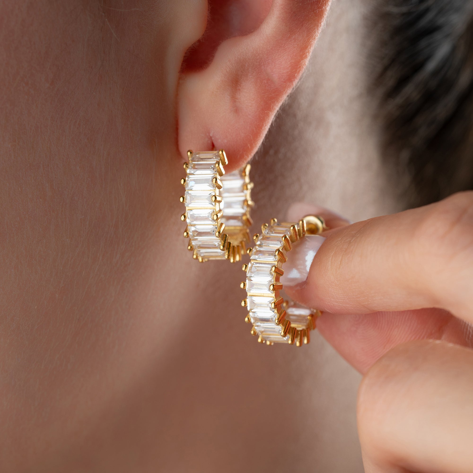 BAGUETTE LERI OHRRINGE | 925 SILBER