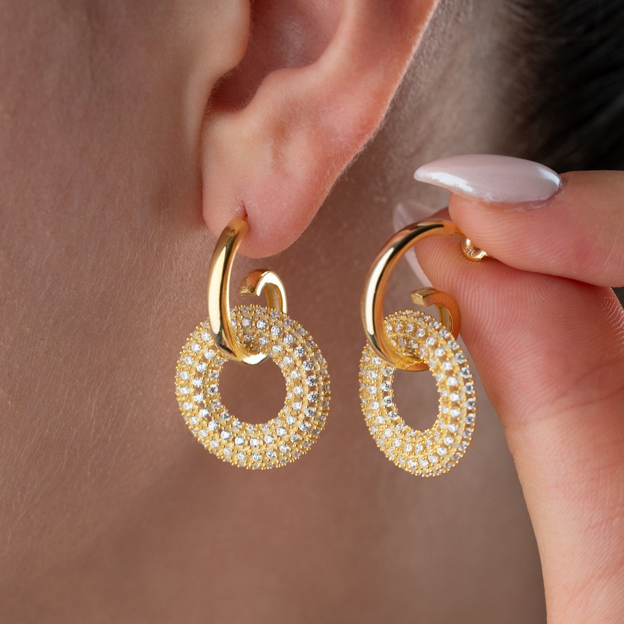 SHINE ROUND OHRRINGE | 925 SILBER