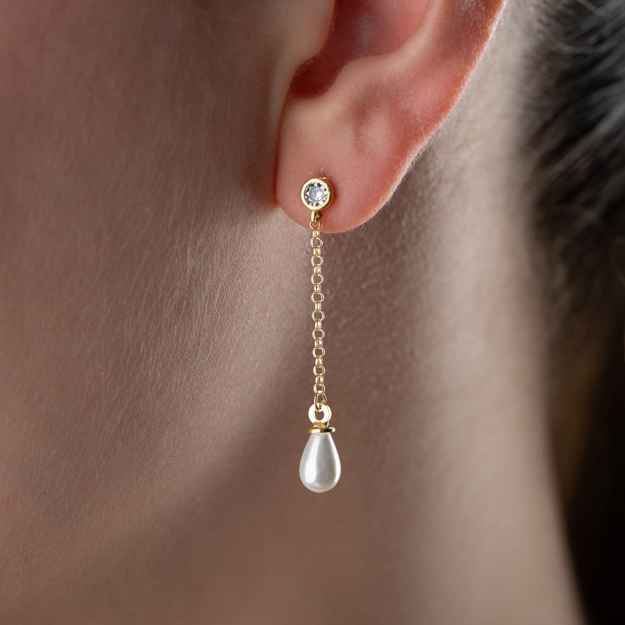 HÄNGENDE PERLEN OHRRING | 925 SILBER