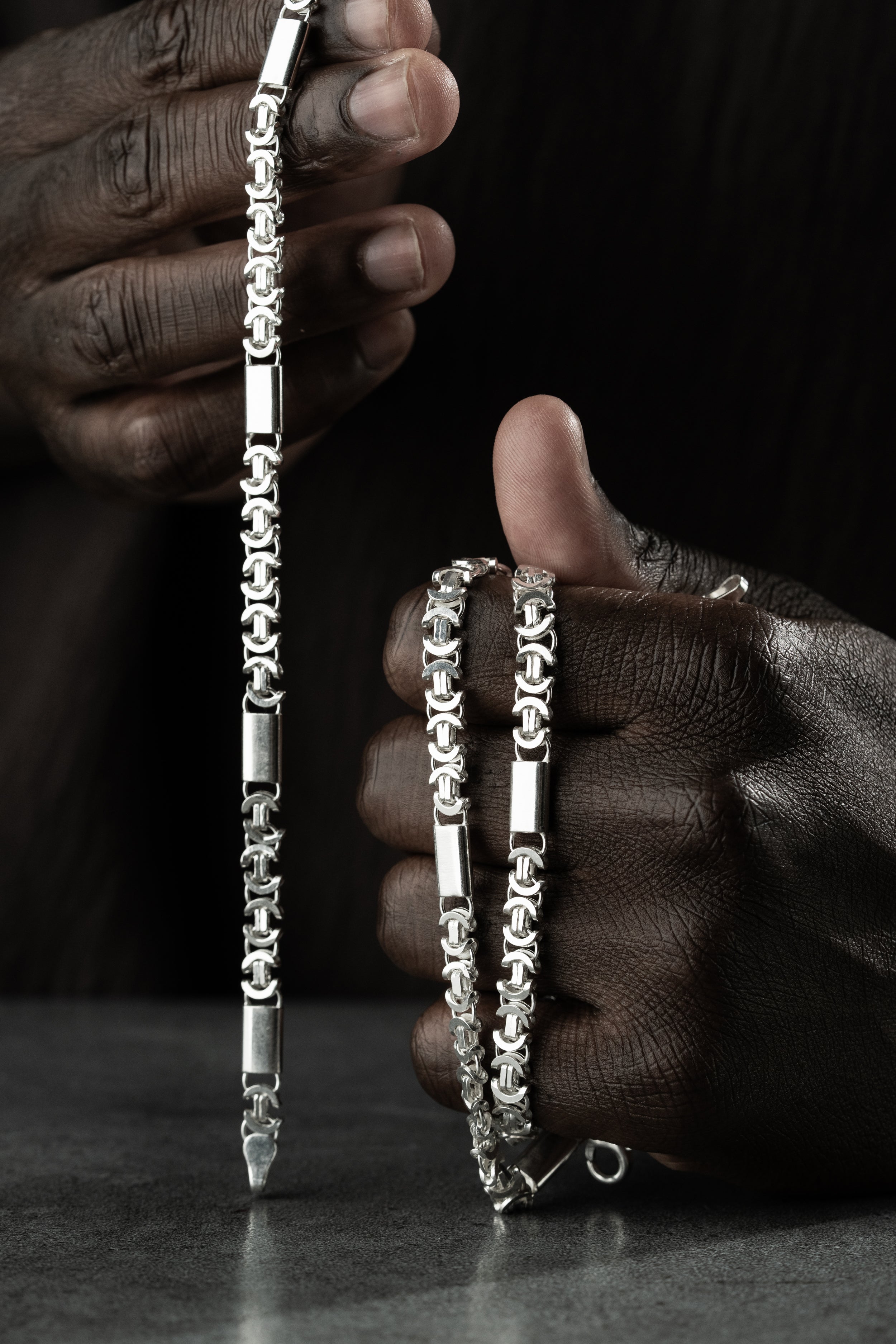 PLATTENKÖNIGSKETTE FLACH SET 6 MM | 925 SILBER