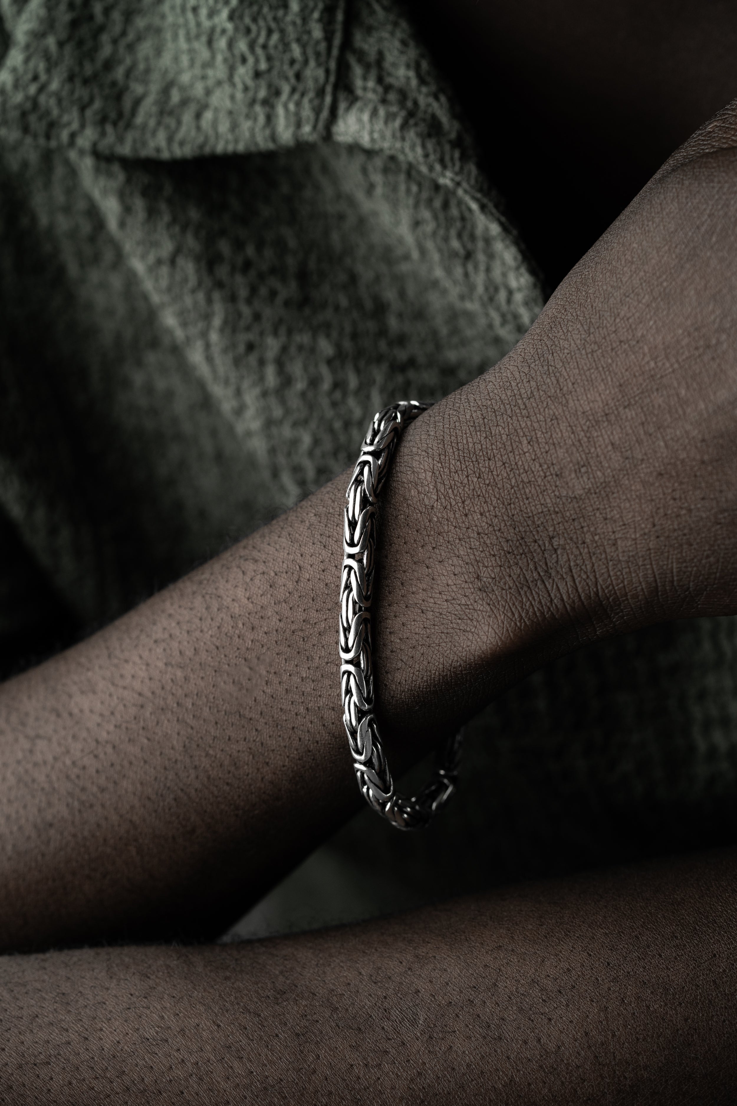 KÖNIGSARMBAND OVAL OXIDIERT 5MM | 925 SILBER.