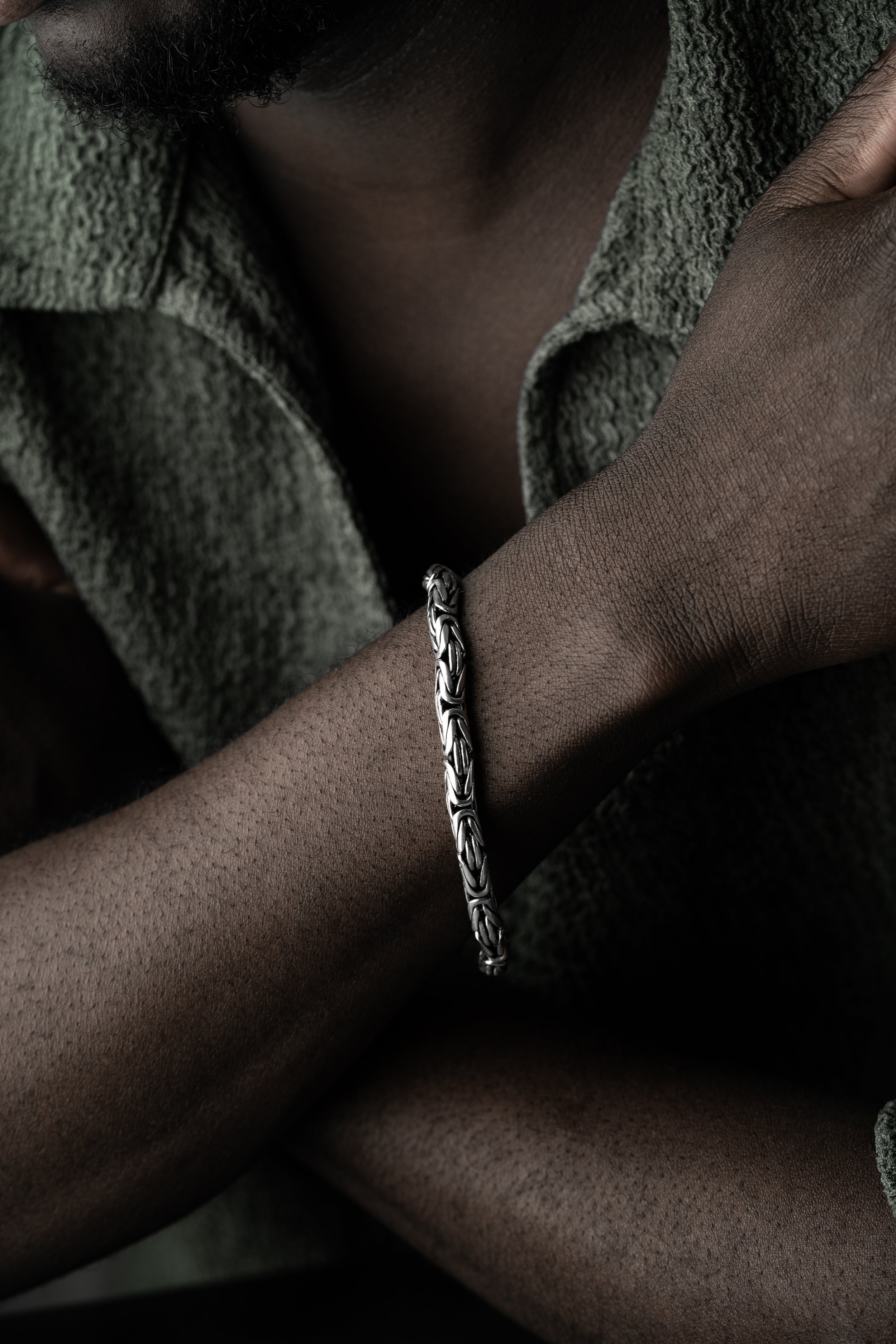 KÖNIGSARMBAND OVAL OXIDIERT 5MM | 925 SILBER