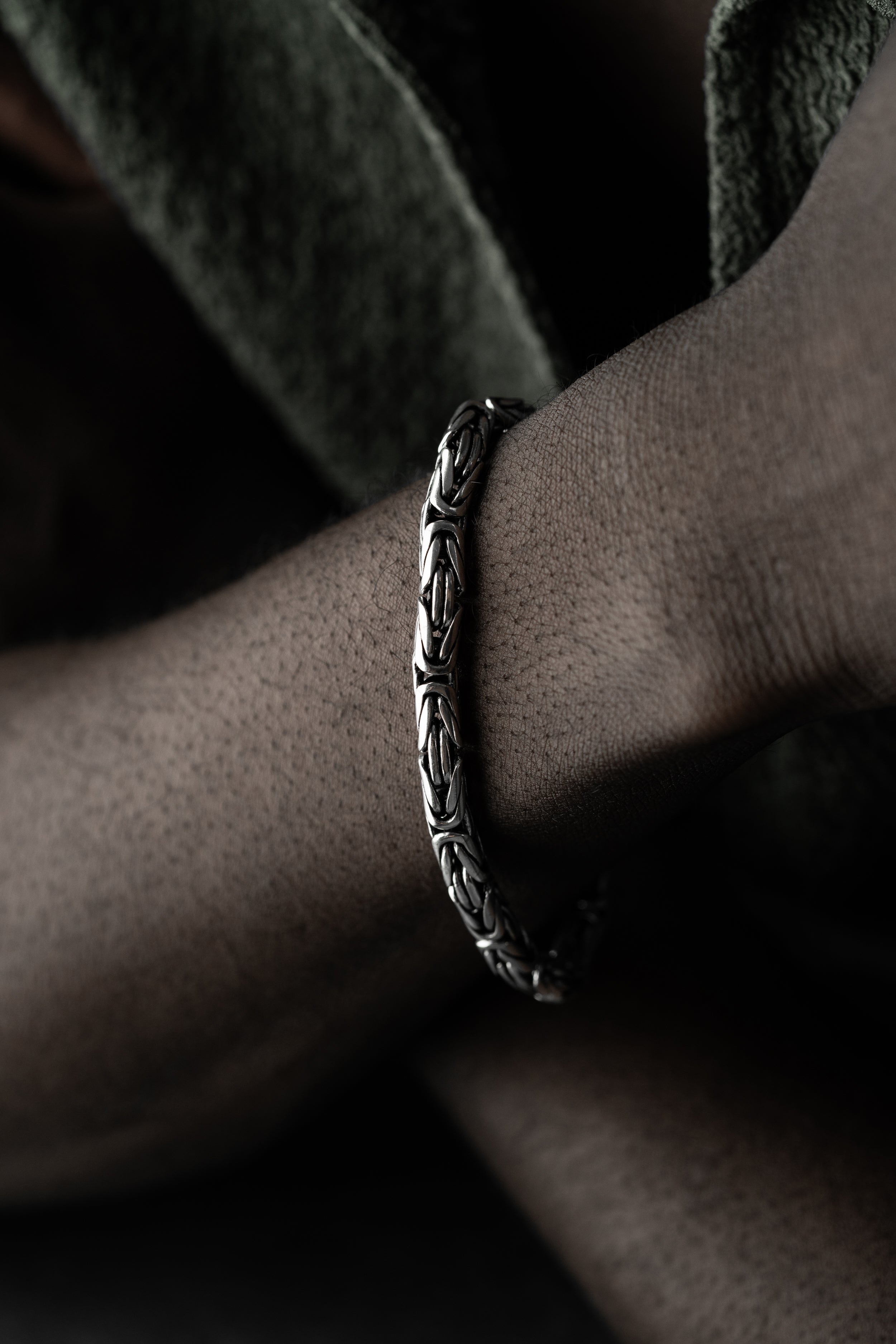 KÖNIGSARMBAND OVAL OXIDIERT 5MM | 925 SILBER.