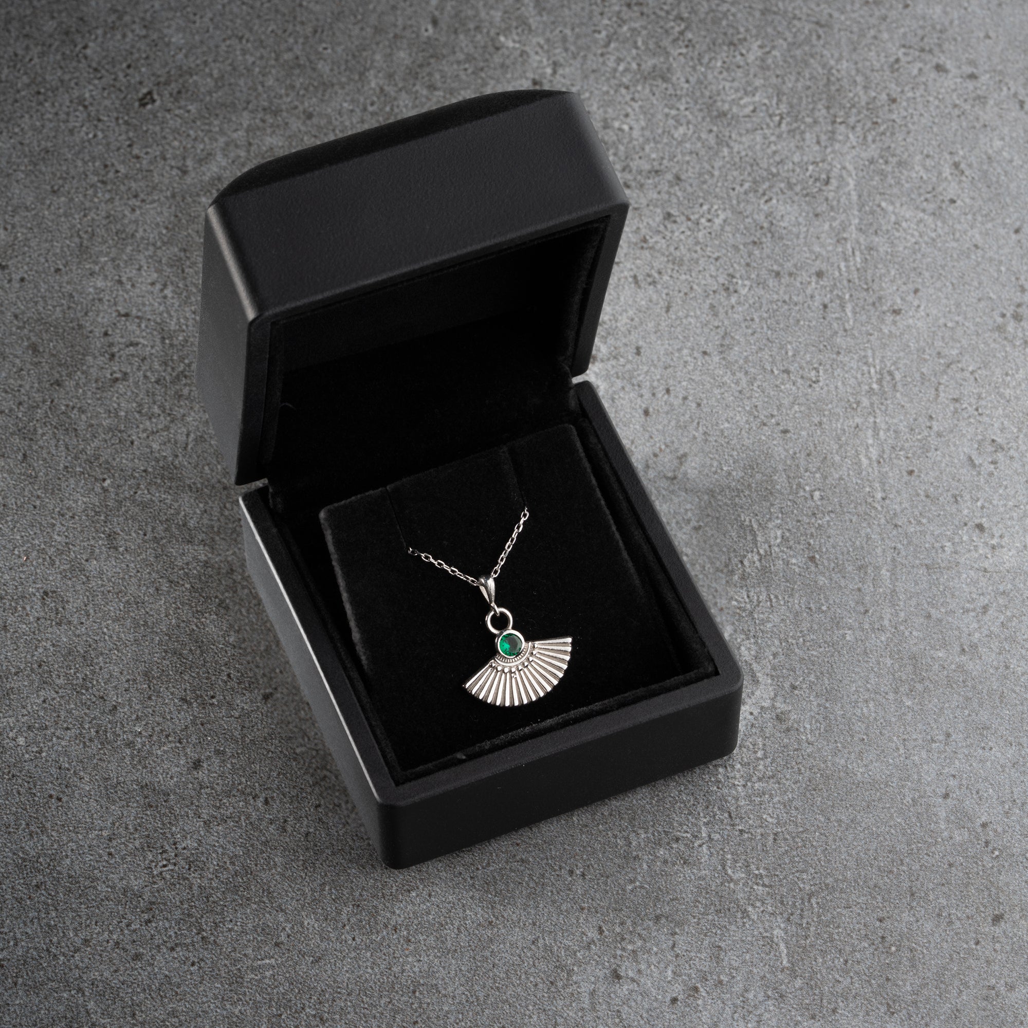 ZIRKONIA FÄCHER HALSKETTE | 925 SILBER