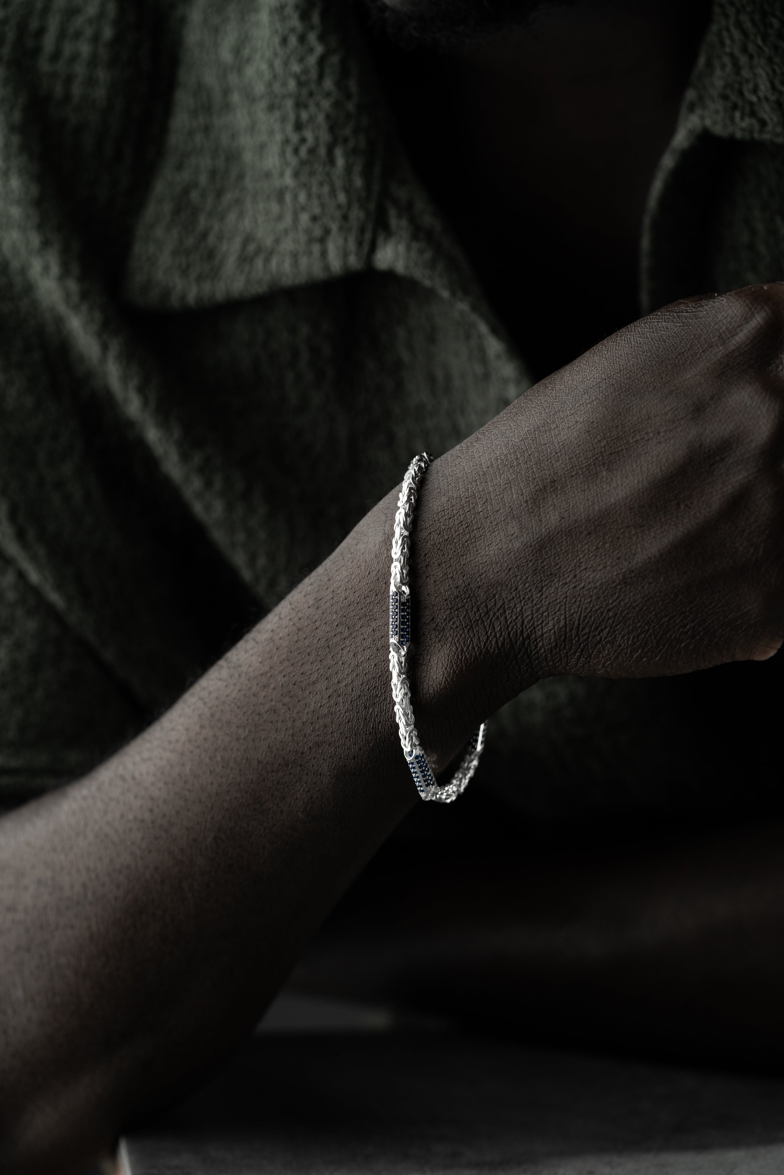 KÖNIGSARMBAND BLUE STRASSSTEIN 5MM | 925 SILBER