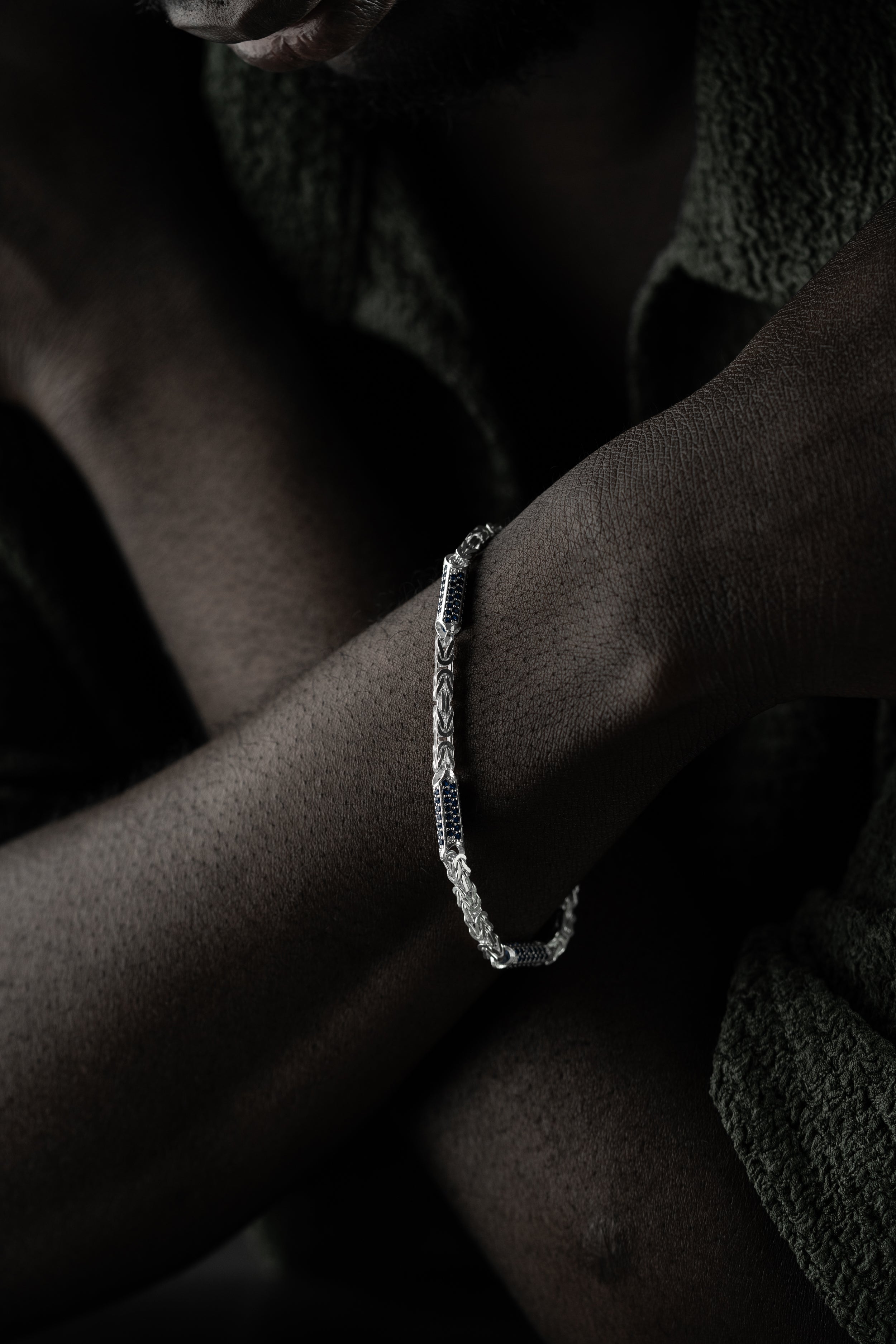 KÖNIGSARMBAND BLUE STRASSSTEIN 5MM | 925 SILBER