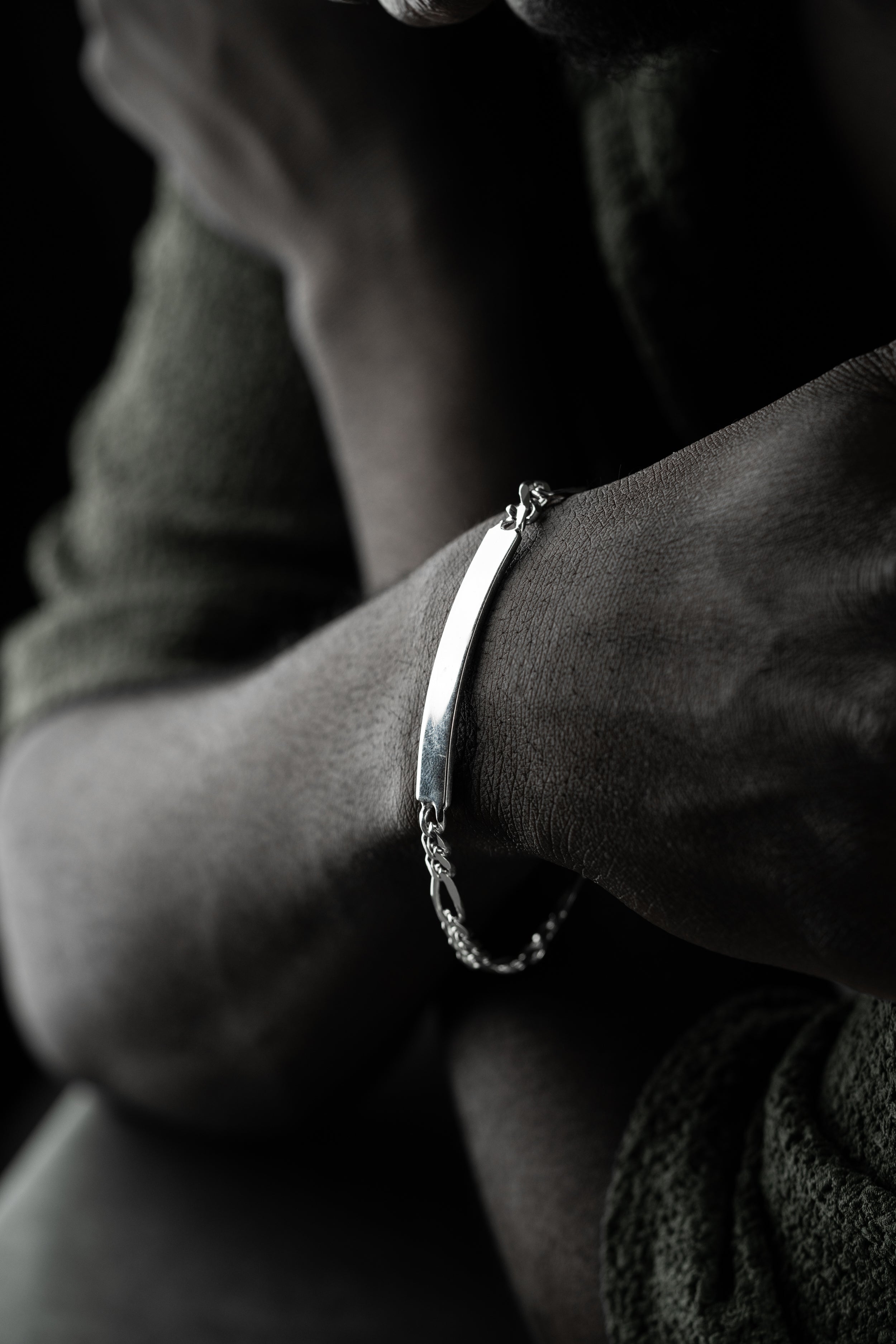 BIG FIGARO ARMBAND MIT GRAVUR | 925 SILBER