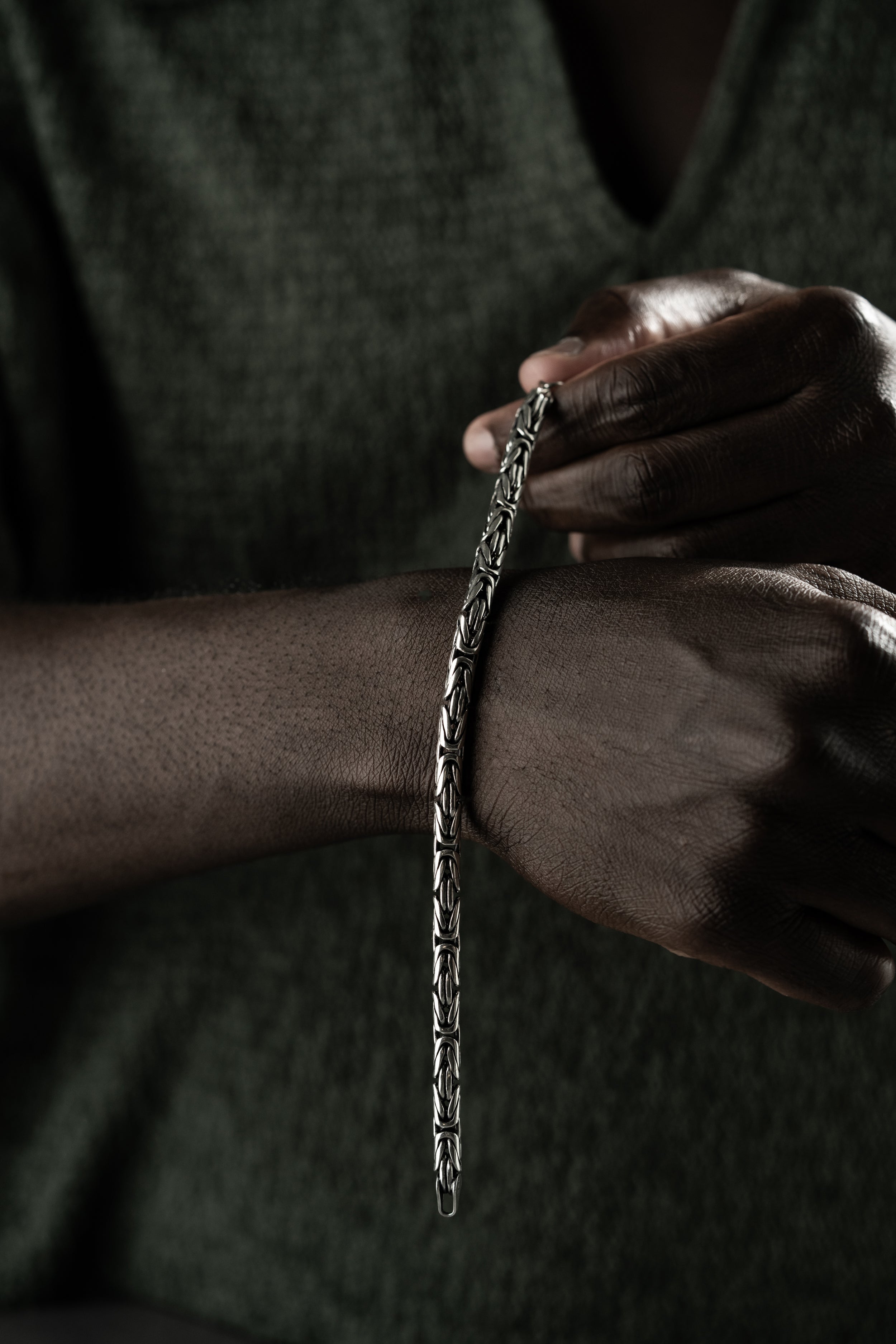 KÖNIGSARMBAND OVAL OXIDIERT 5MM | 925 SILBER.