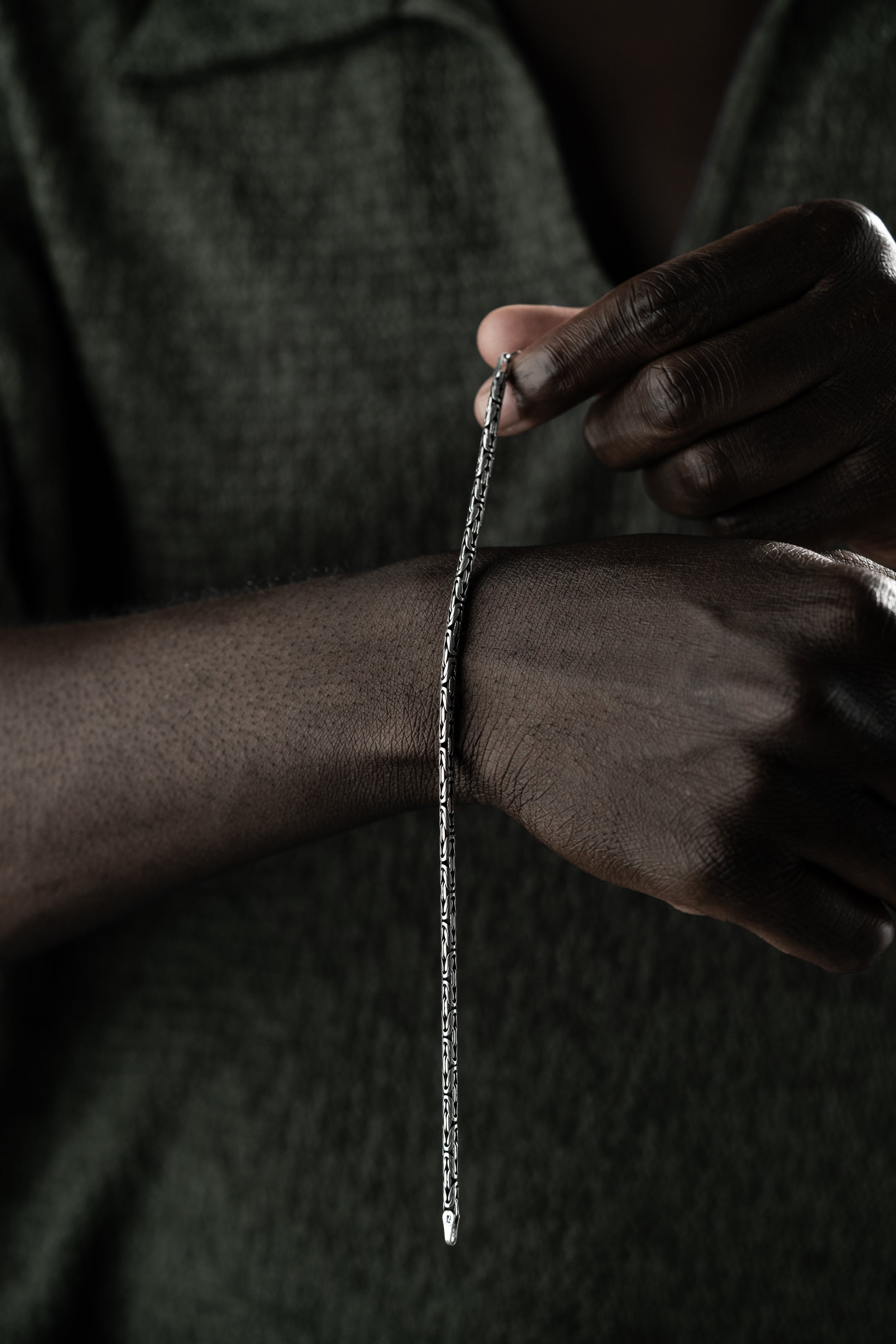 KÖNIGSARMBAND OVAL OXIDIERT 3MM | 925 SILBER.