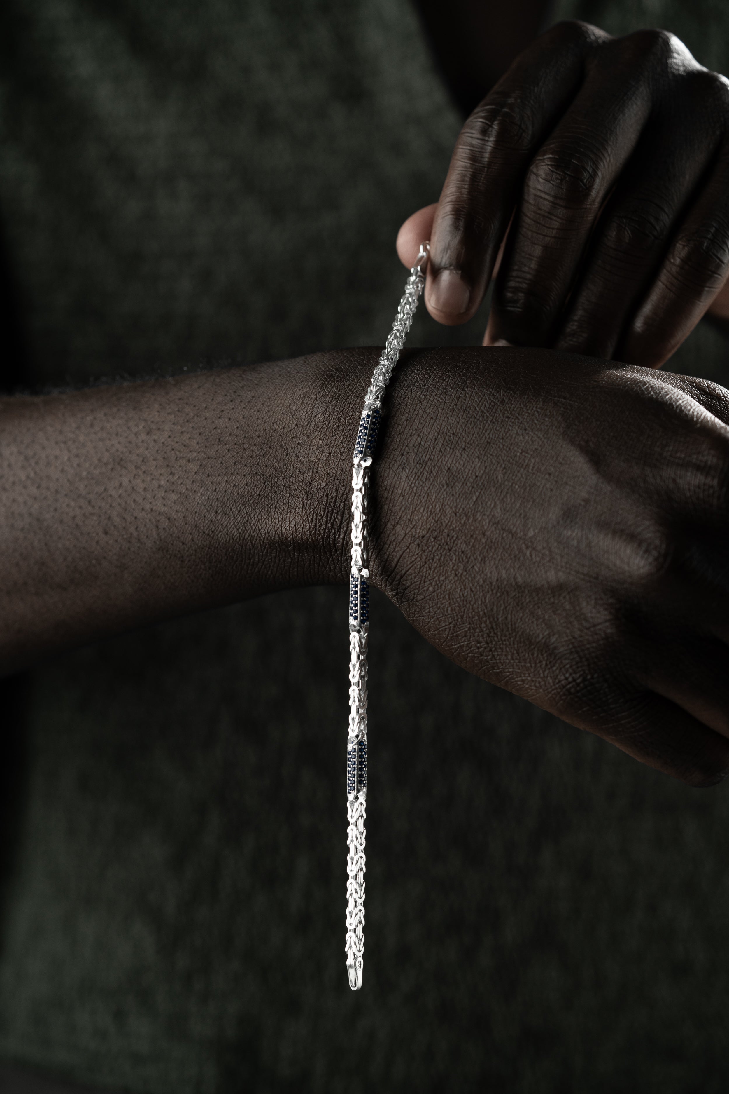 KÖNIGSARMBAND BLUE STRASSSTEIN 5MM | 925 SILBER