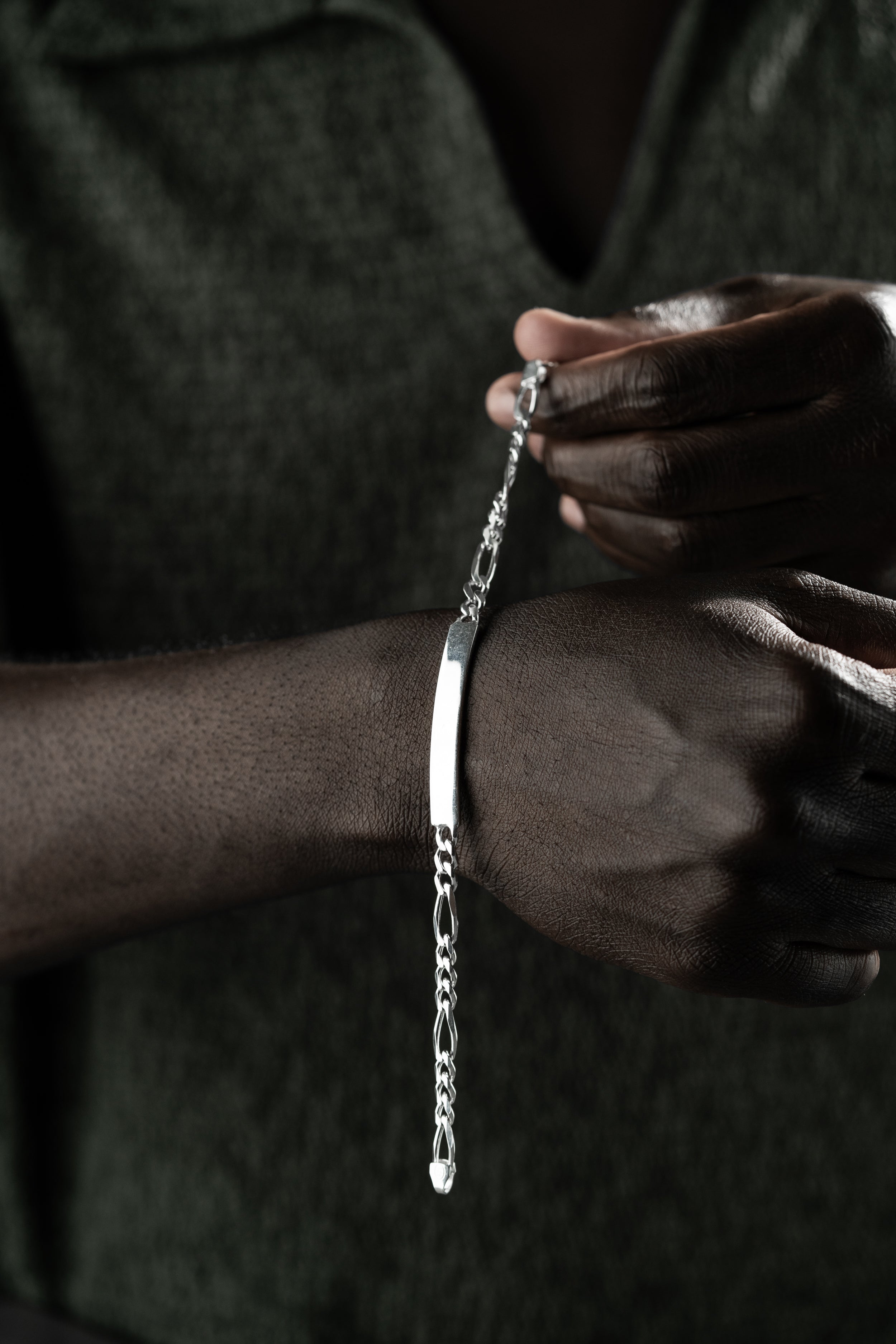 BIG FIGARO ARMBAND MIT GRAVUR | 925 SILBER.