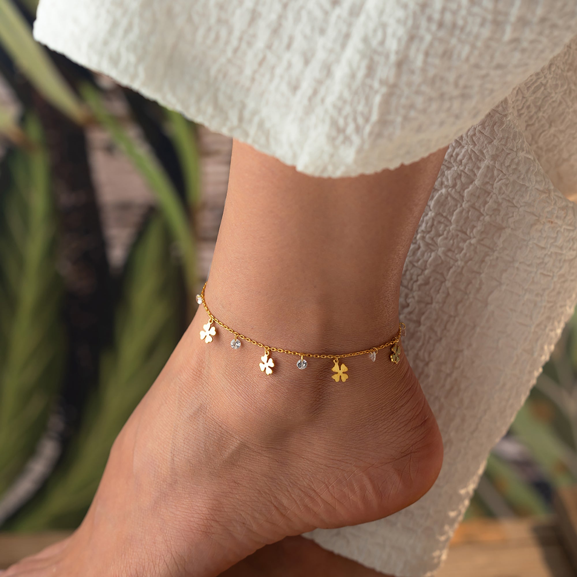 KALEN KLEE FUSSKETTE | 925 SILBER