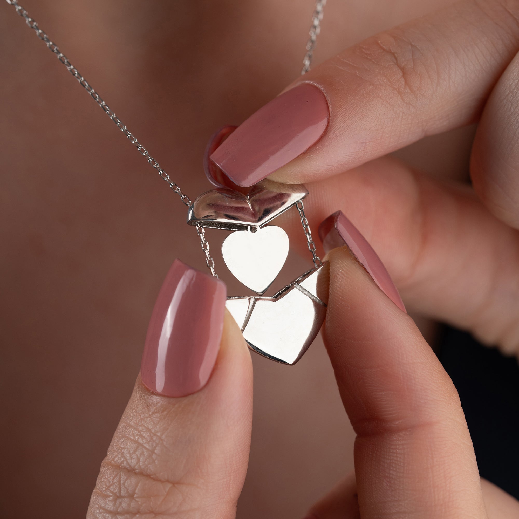 HERZ GRAVUR HALSKETTE | 925 SILBER