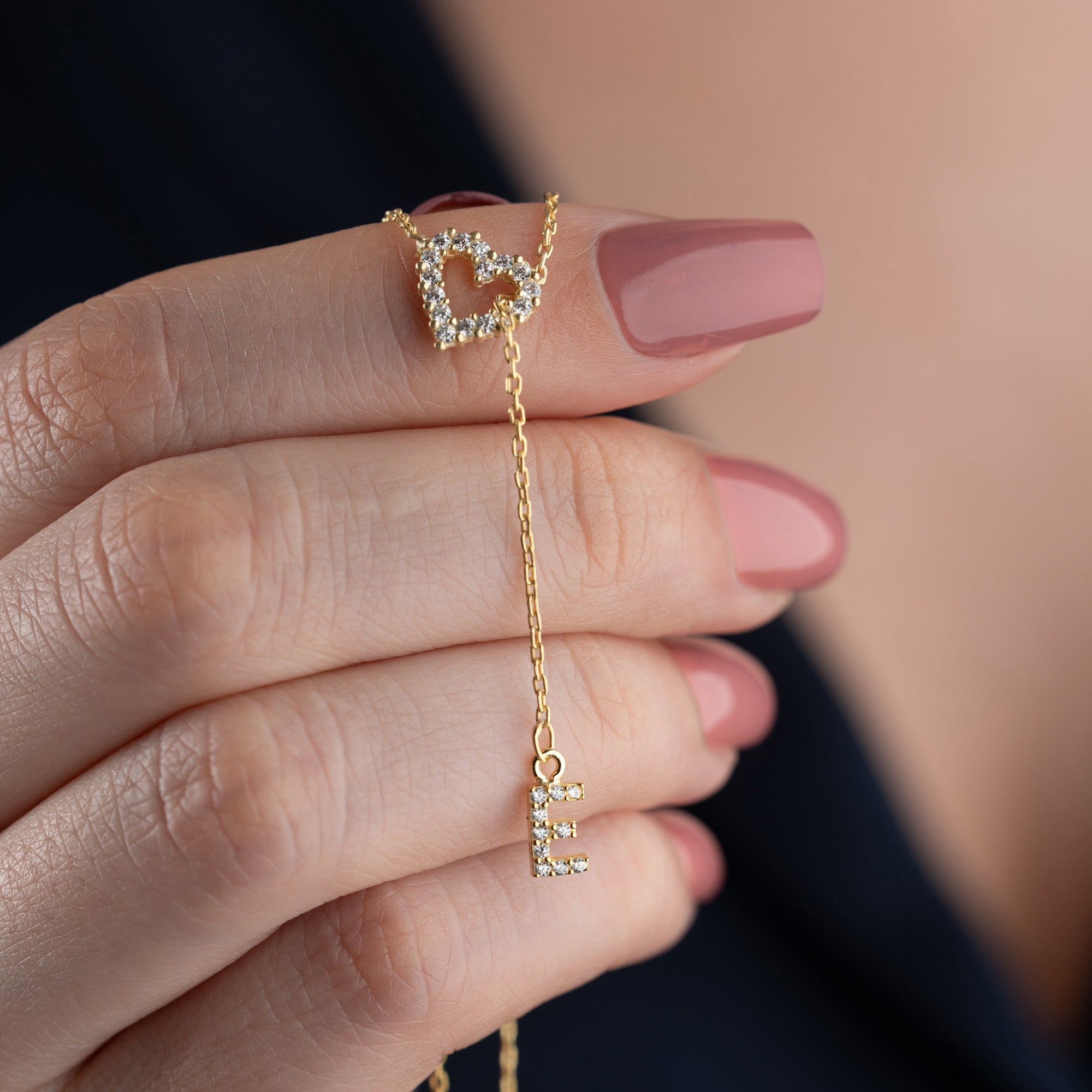 MINI HERZ BUCHSTABEN HALSKETTE | 925 SILBER