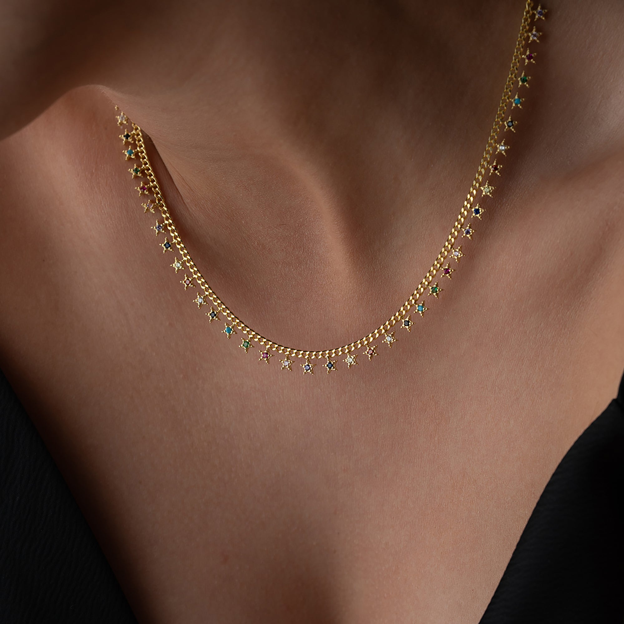 MIE STERN COLORFULL KETTE | 925 SILBER