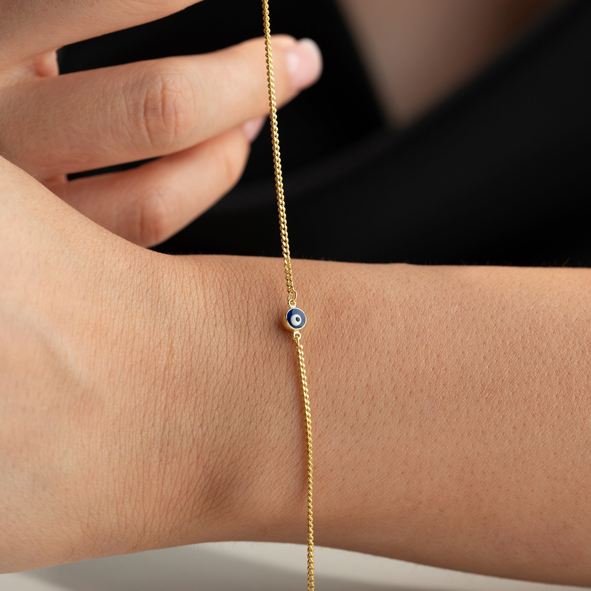 MINI DARK BLUE NAZAR ARMBAND | 925 SILBER