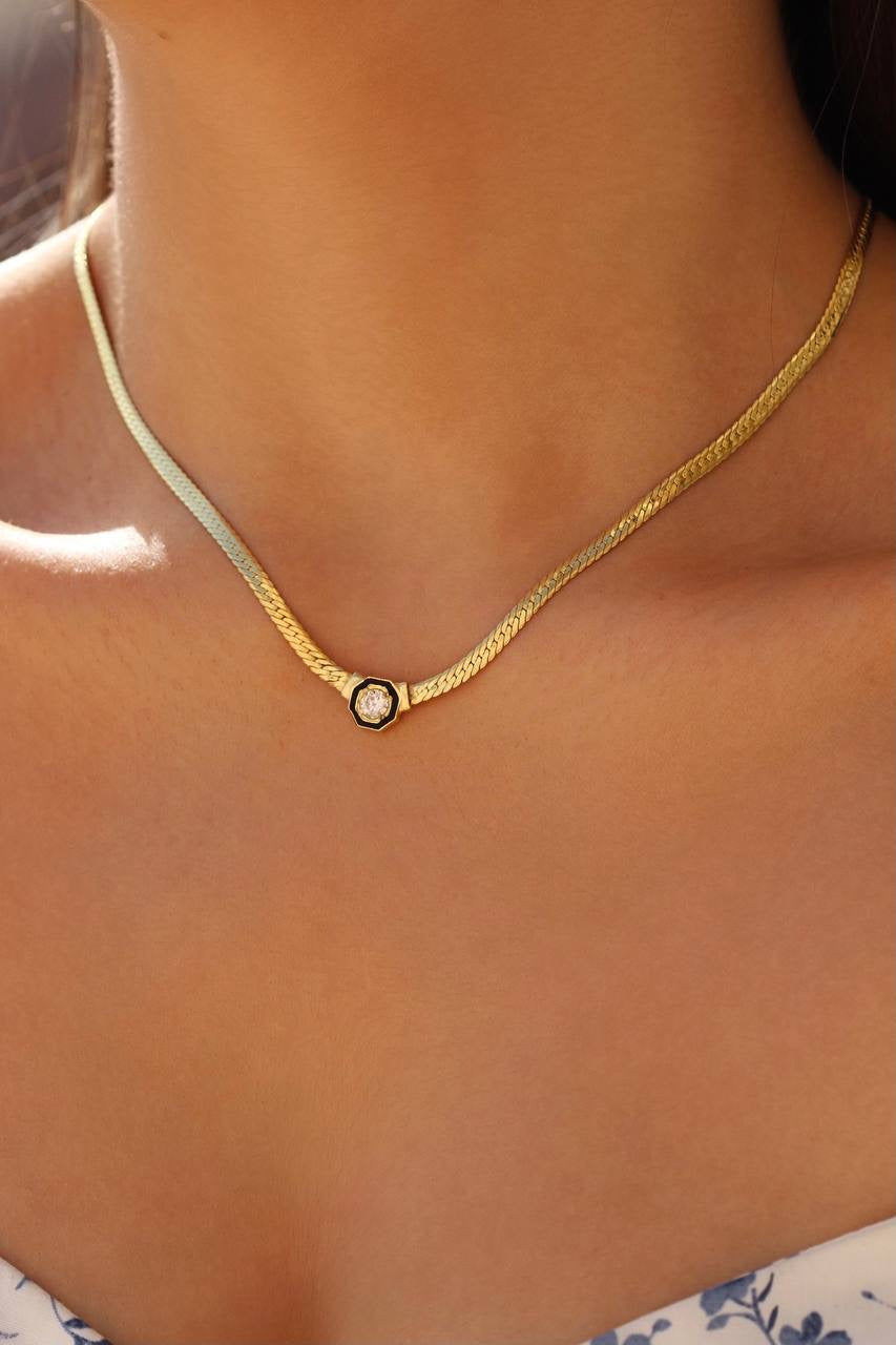 SNAKE BIG ZIRKONIA KETTE | 925 SILBER