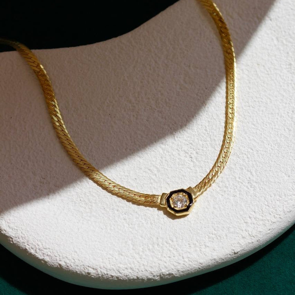 SNAKE BIG ZIRKONIA KETTE | 925 SILBER