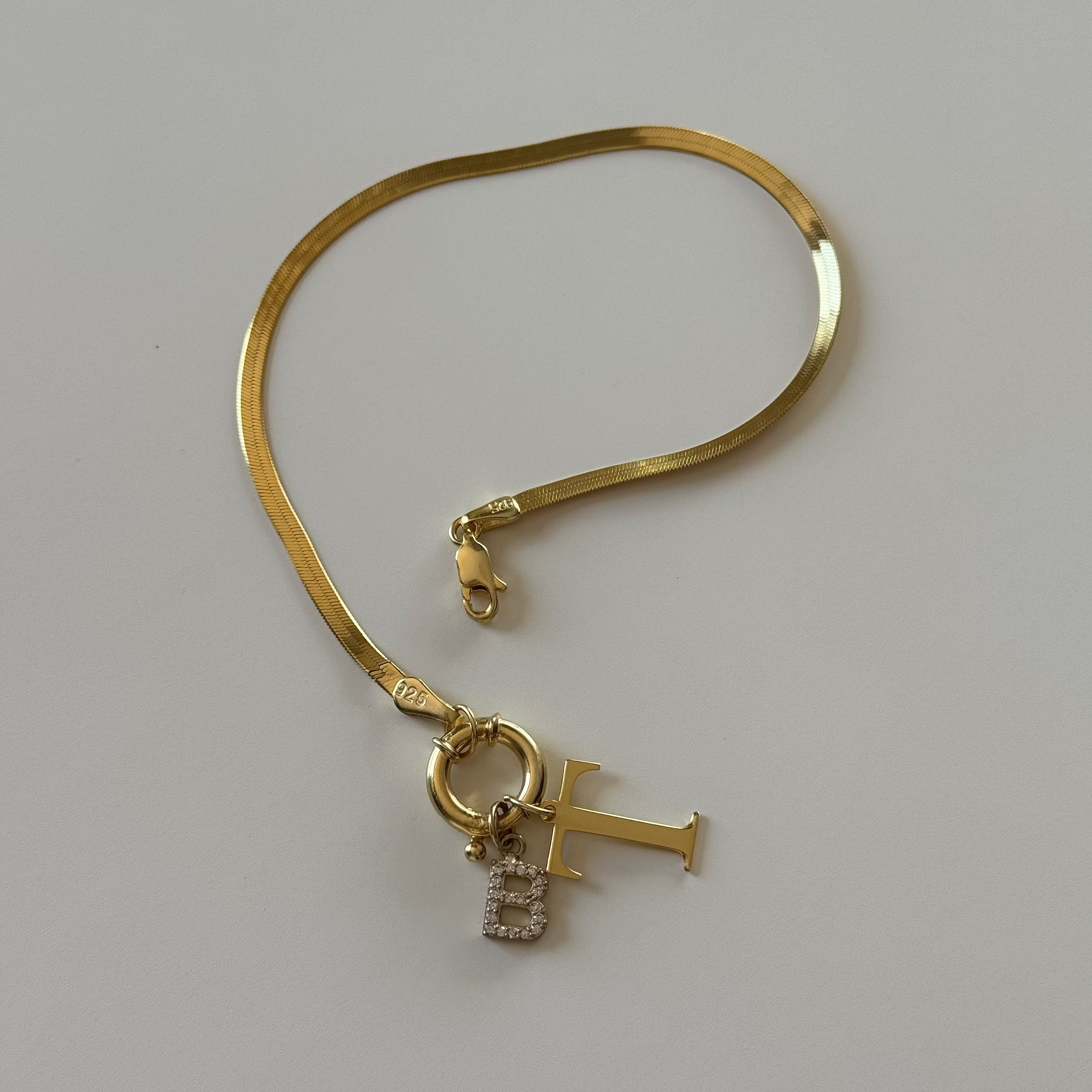 SNAKE DUO BUCHSTABEN ARMBAND | 925 SILBER