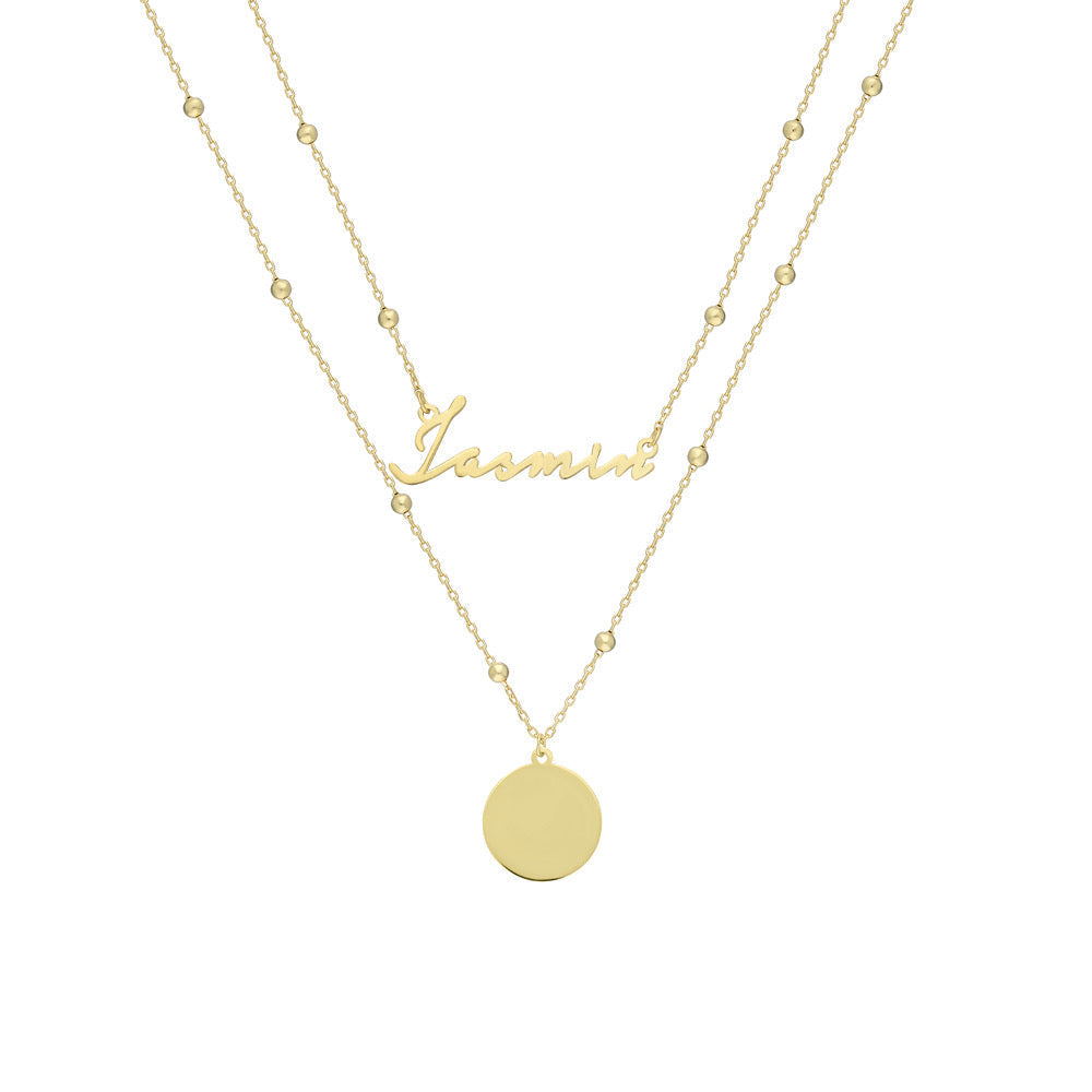 Gourmet Namenskette mit 2er Buchstabe - Schriftart Cambria (8061794418990)