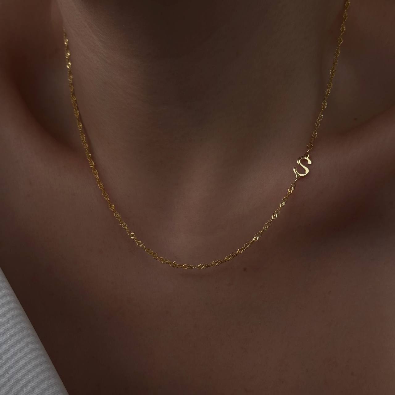 SINGAPUR BASIC BUCHSTABEN HALSKETTE | 925 SILBER