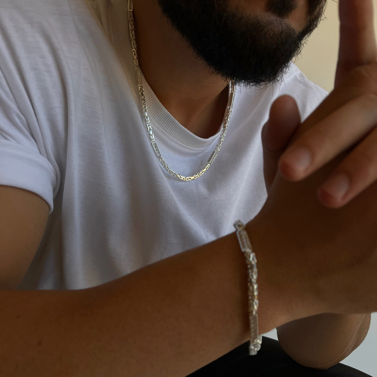 KÖNIGSKETTE MIT STRASSSTEIN | 925 SILBER