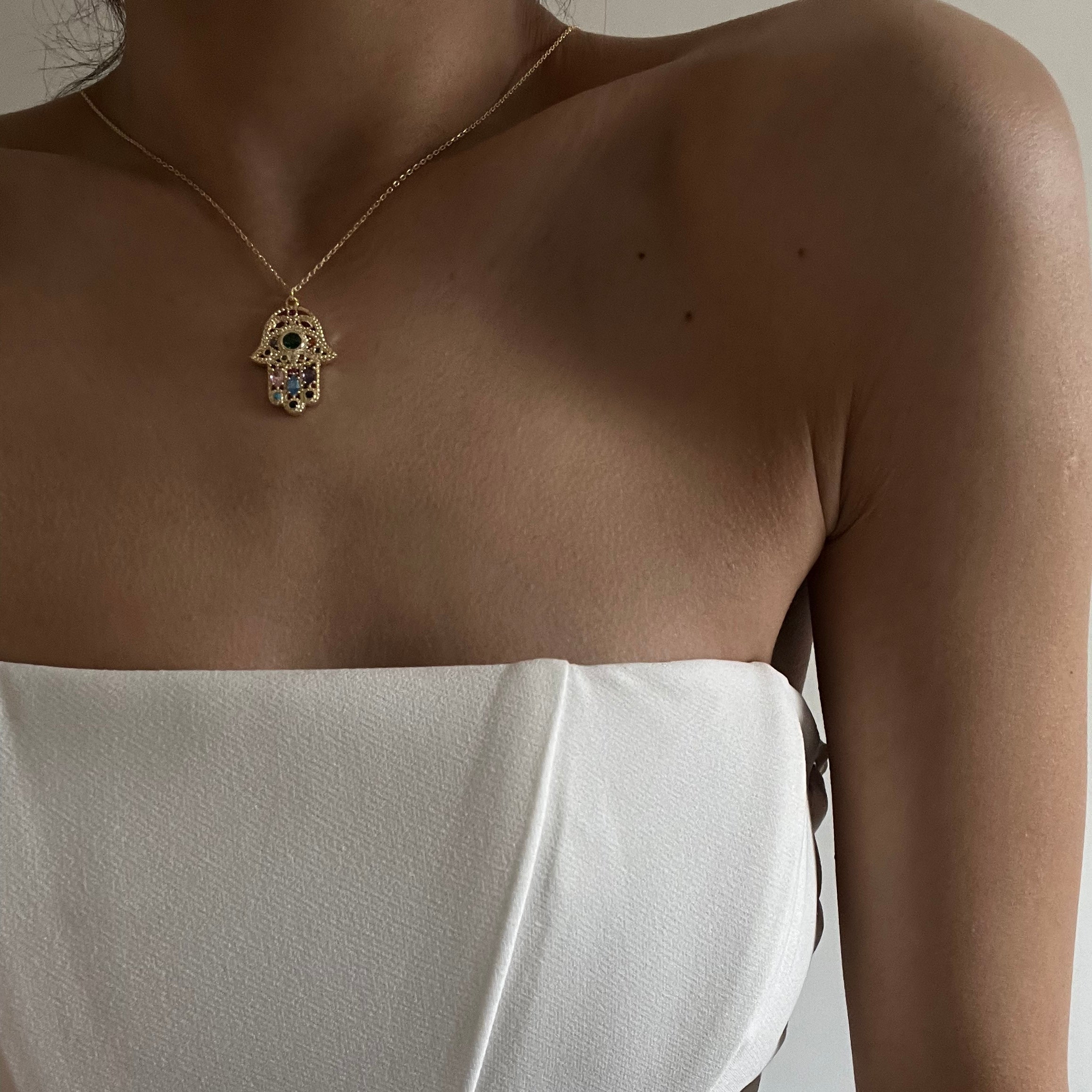 FATIMAS HAND COLORFULL HALSKETTE (8035061268782)