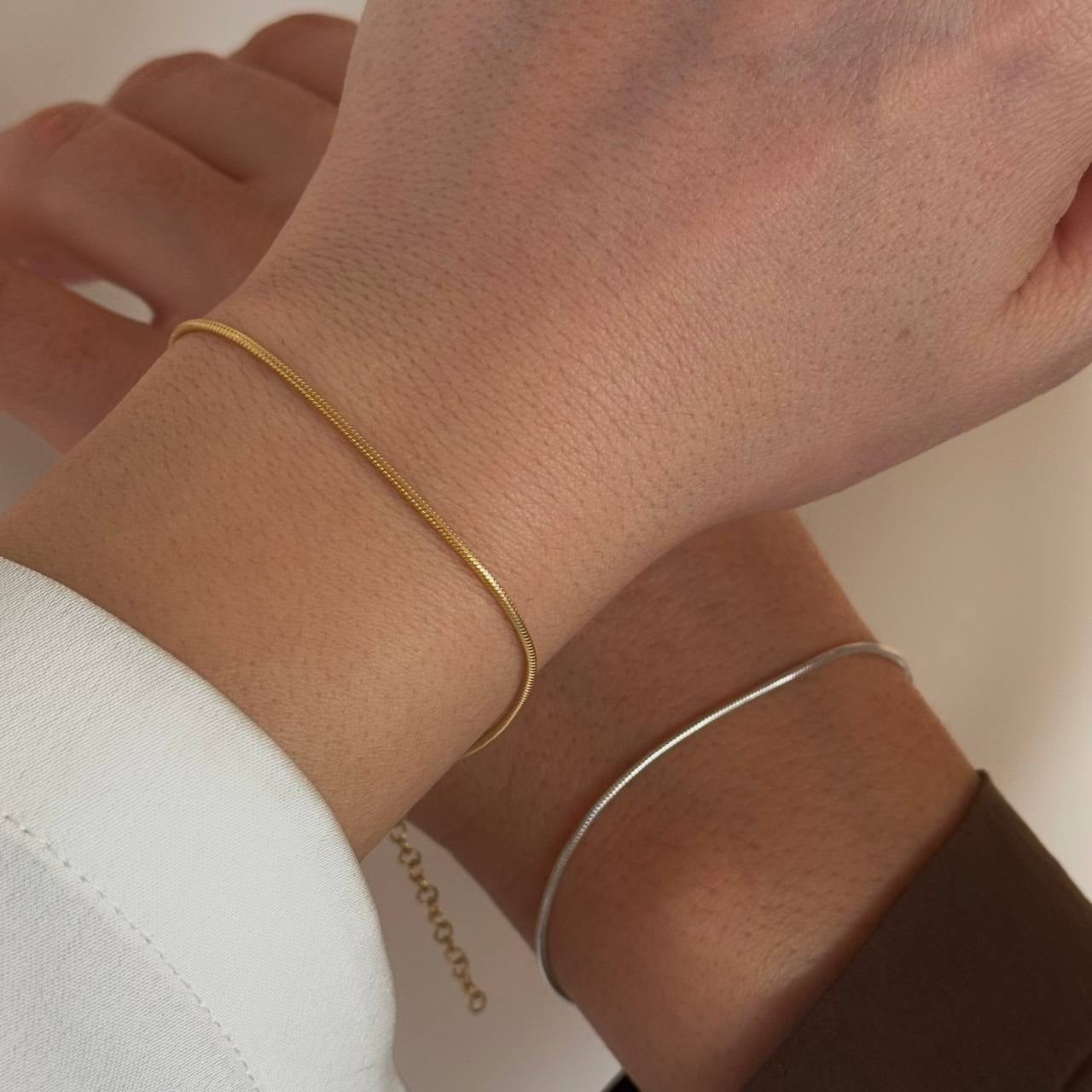 BIG SNAKE SKIN BUCHSTABEN PARTNERARMBAND | 925 SILBER