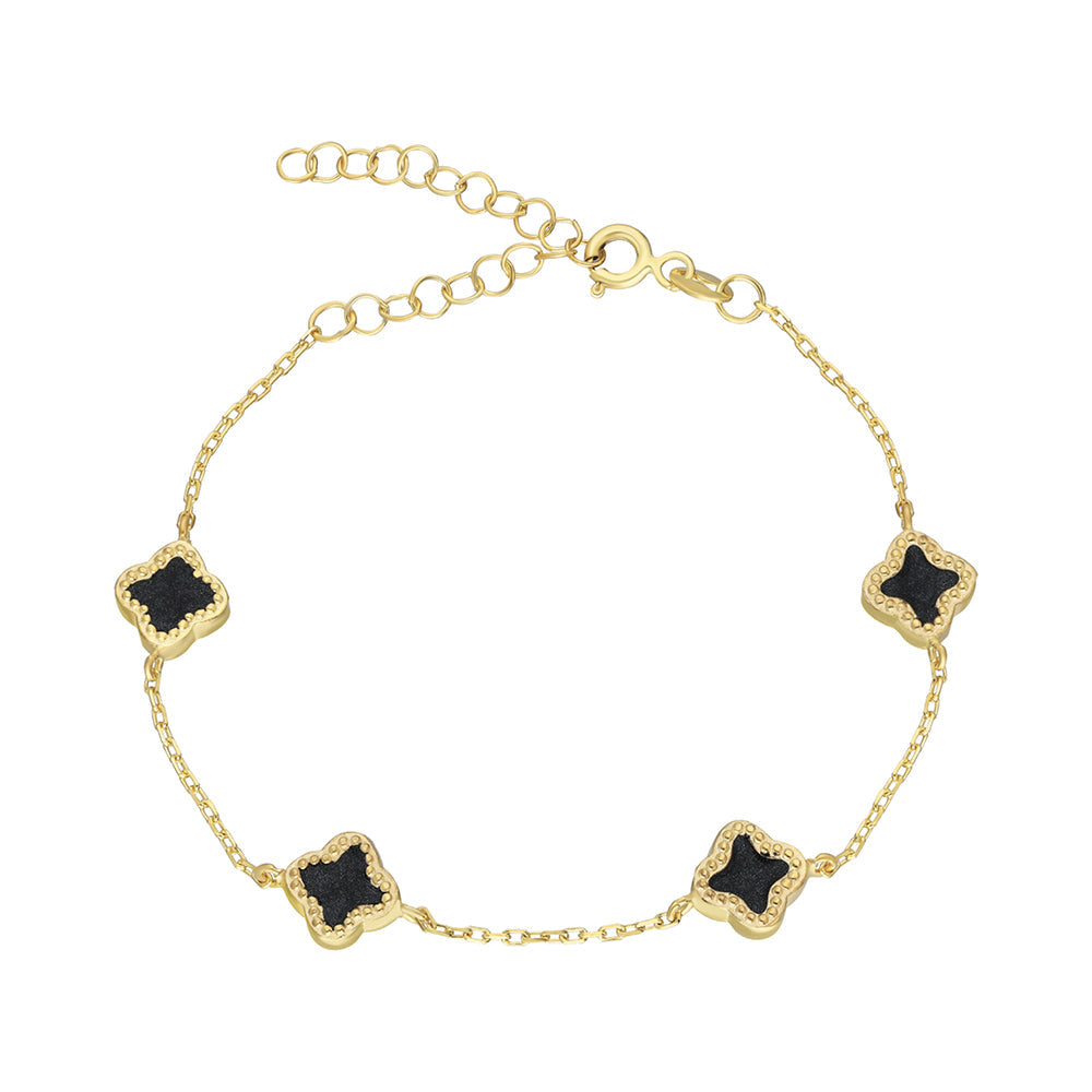 SCHWARZE KLEE ARMKETTE (8127181488430)