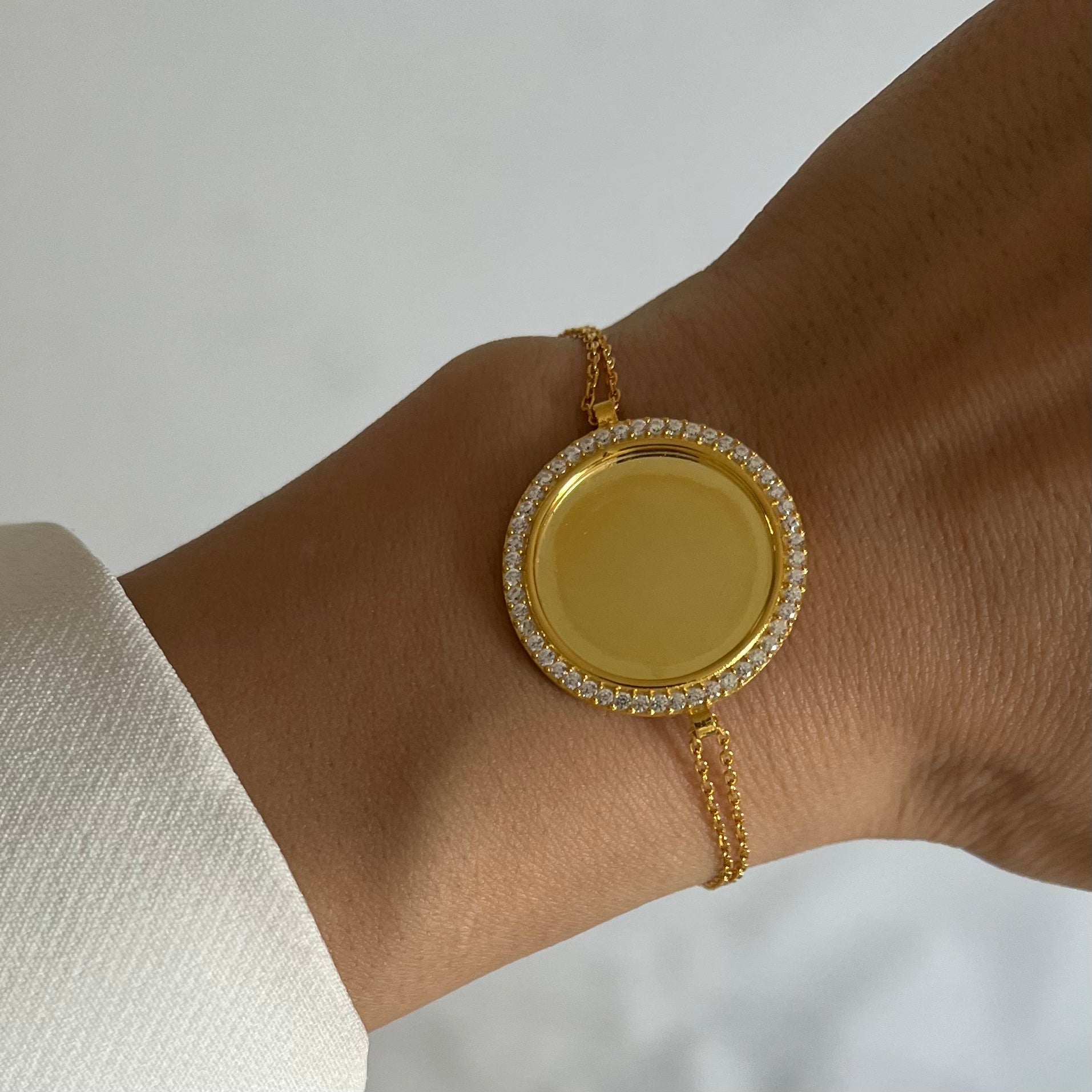 Zirkonia Plättchen Gravurarmband (7054821949485)