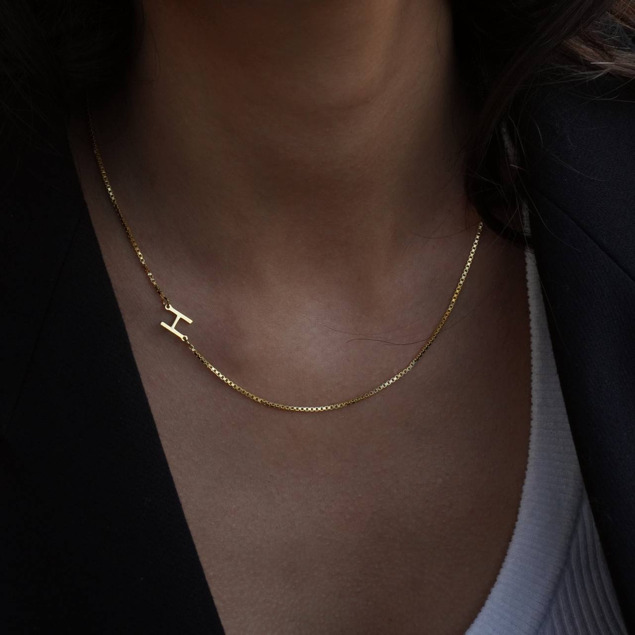 MINIMAL INITIALEN CUBIC NECKLACE (8910034862423)