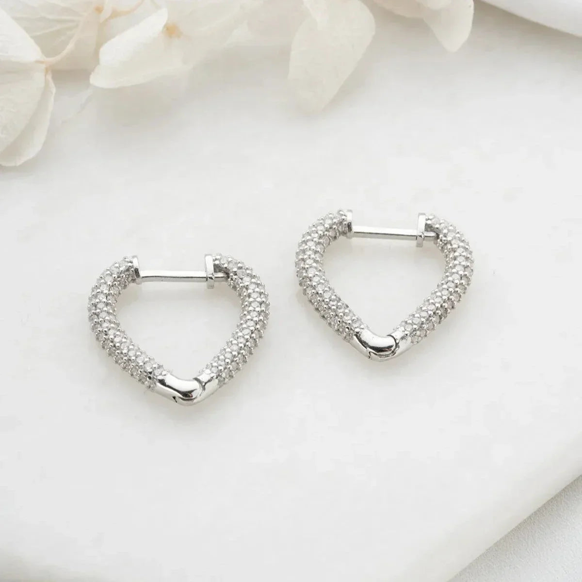 HERZ ZIRKONIA OHRRING  | 925 SILBER