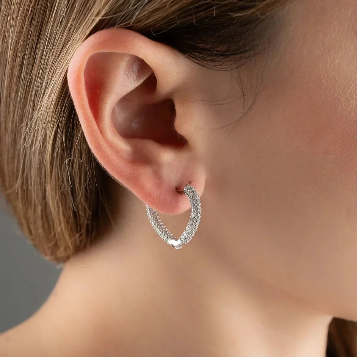 HERZ ZIRKONIA OHRRING  | 925 SILBER