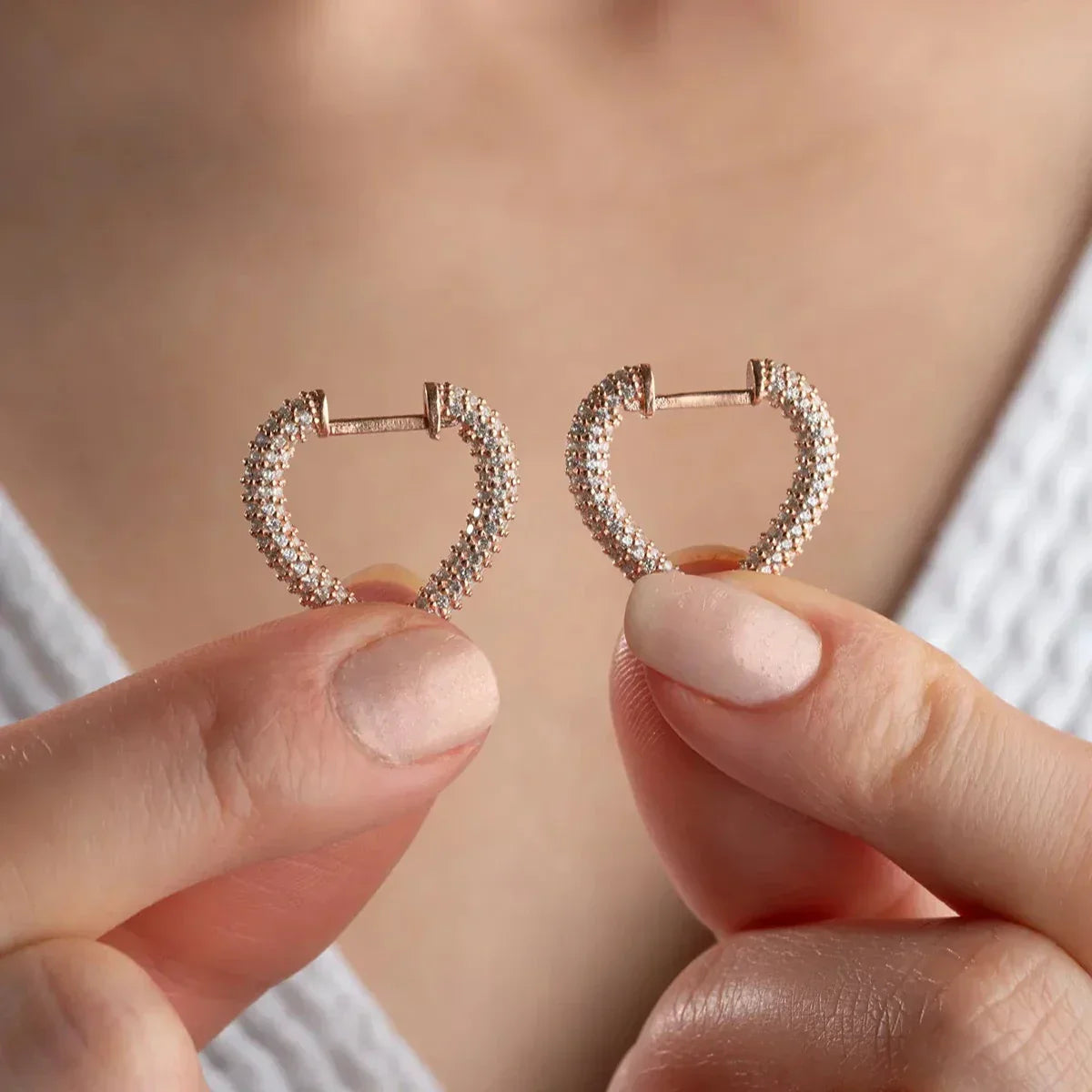 HERZ ZIRKONIA OHRRING  | 925 SILBER