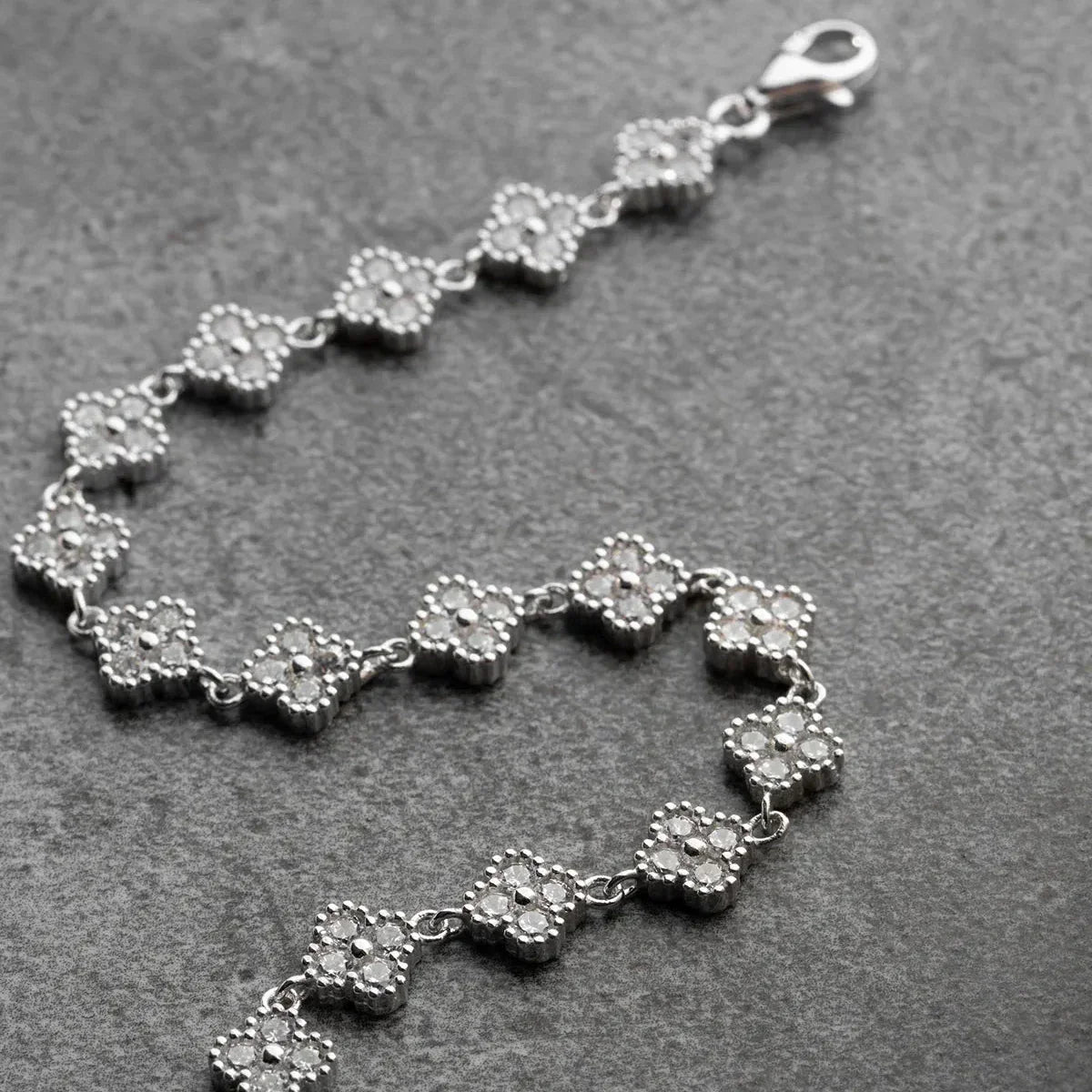 ZIRKON STEIN KLEE ARMBAND | 925 SILBER